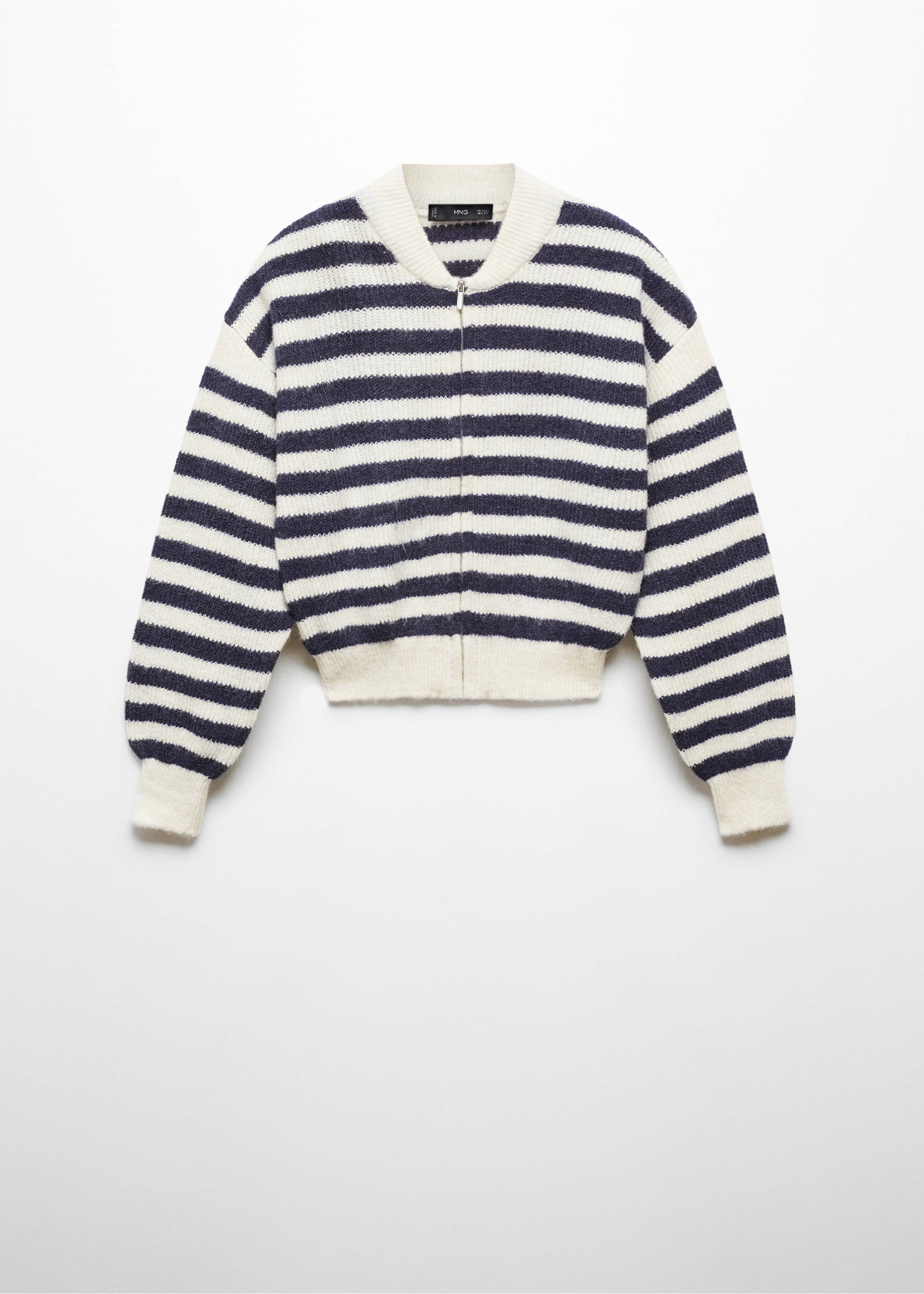 Stickad kofta dragkedja - Artikel utan modell, Navy blå. Ref: 67064062-00.