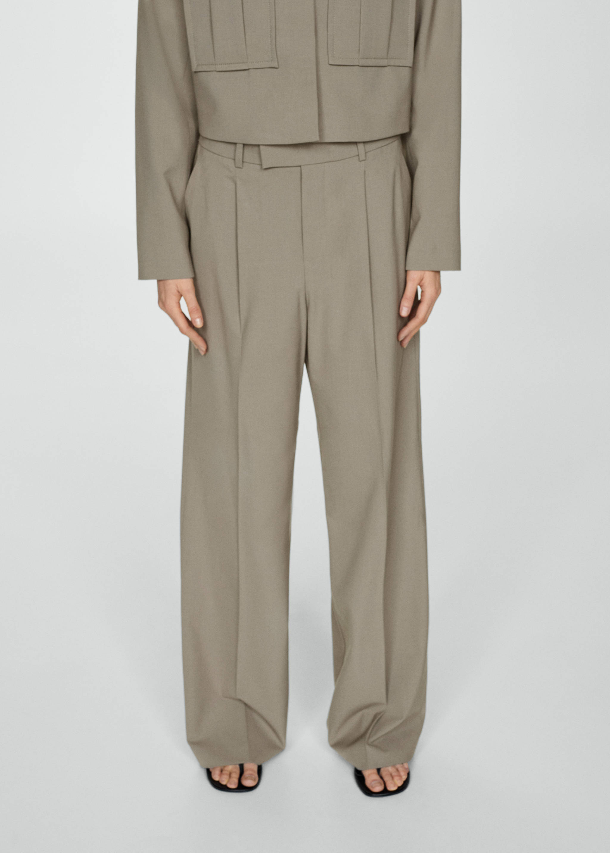 Wide leg pleated trousers - Medium plane