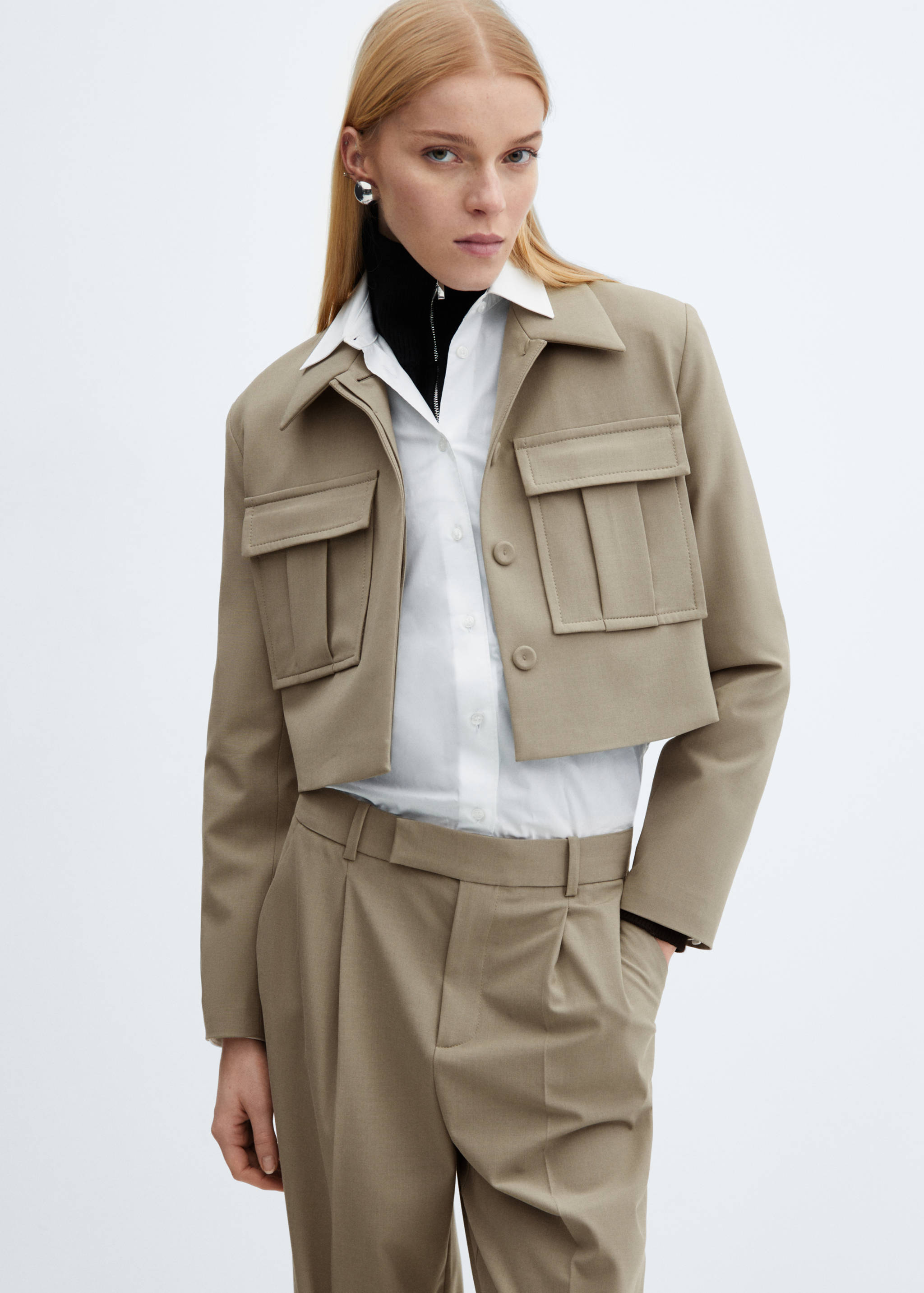 Wide leg pleated trousers - Details of the article 1
