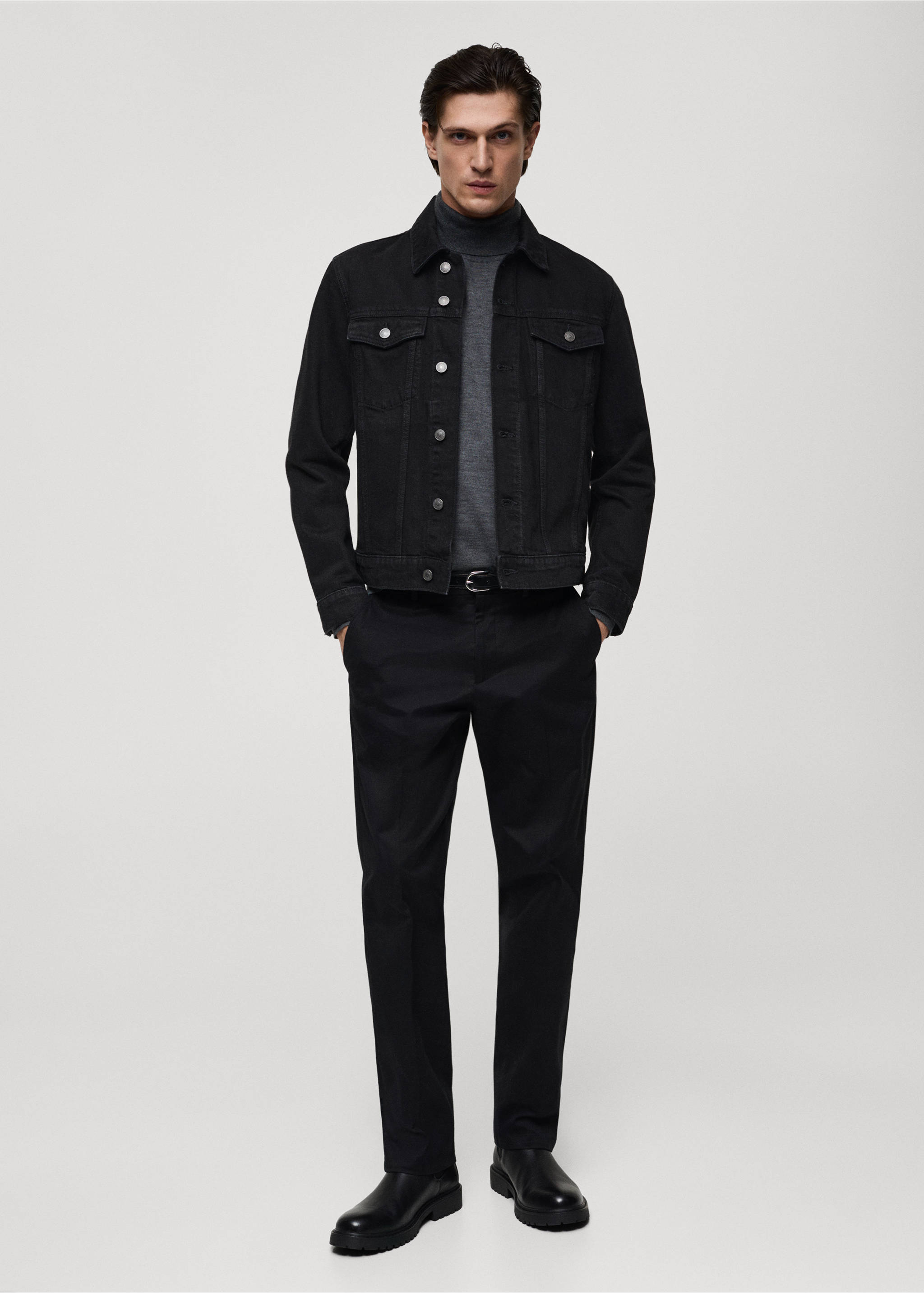 Blouson jean poches - Plan général, Black denim. Ref: 67064441-00.