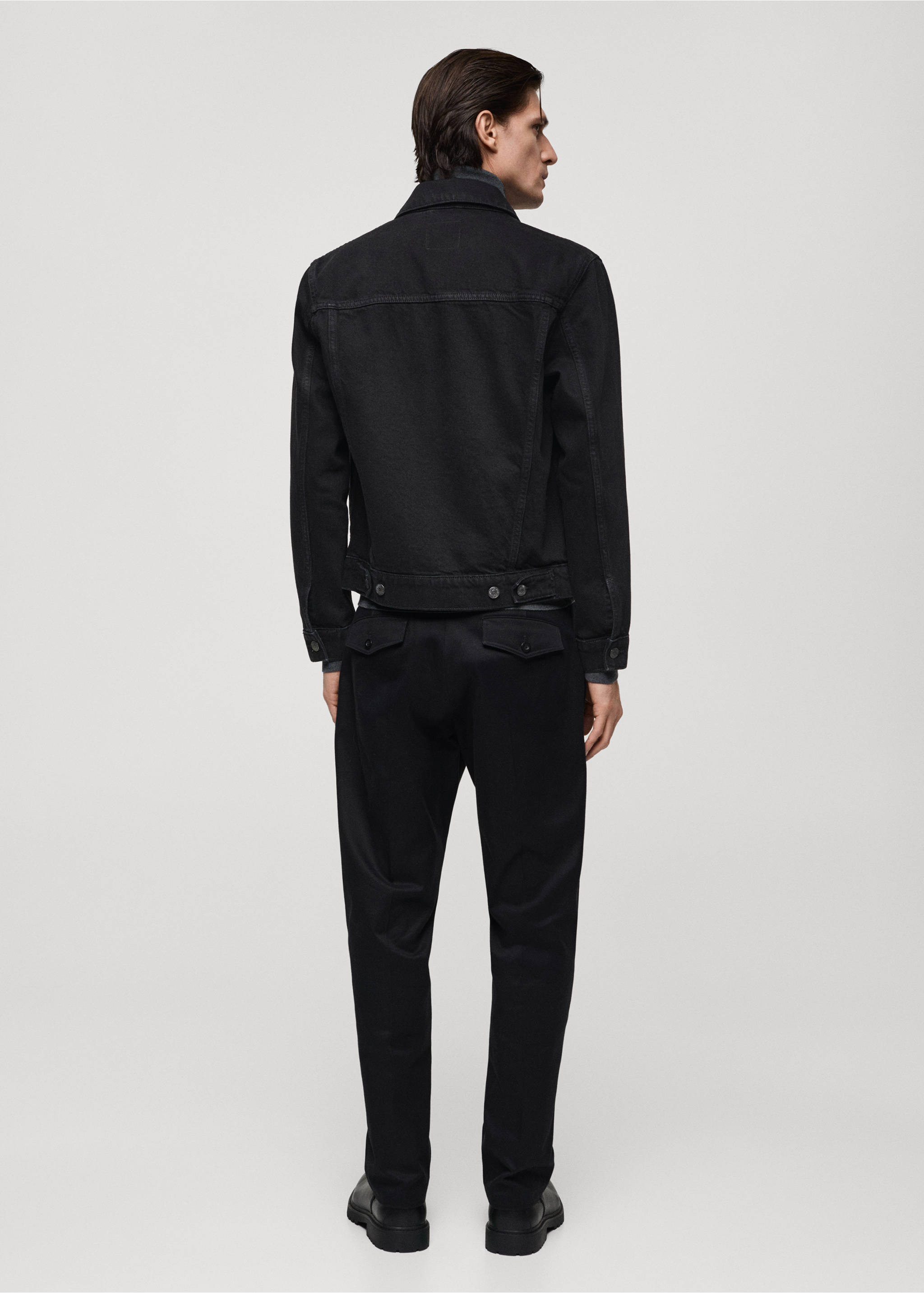 Blouson jean poches - Verso de l’article, Black denim. Ref: 67064441-00.