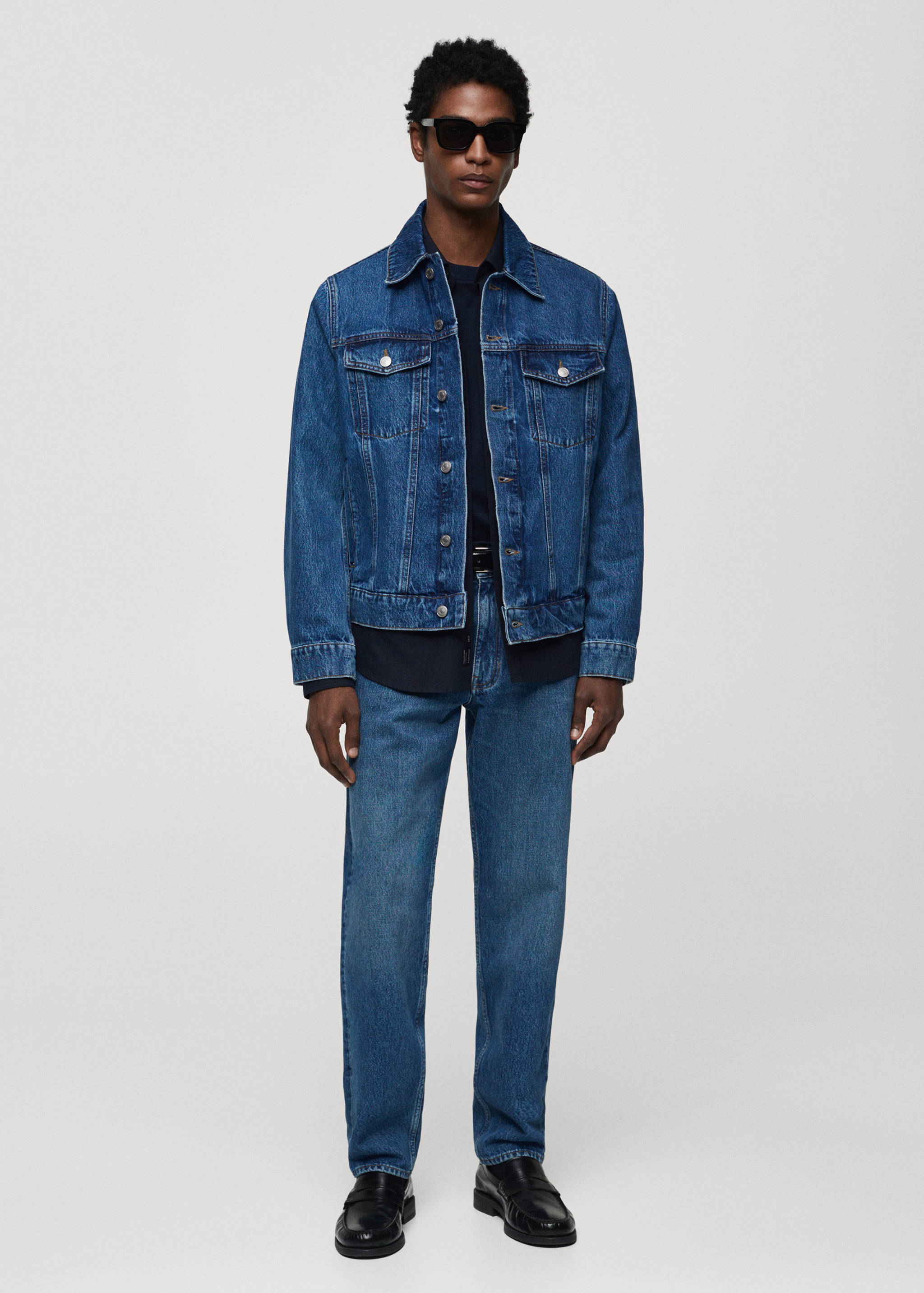 Pocketed denim jacket - General plane