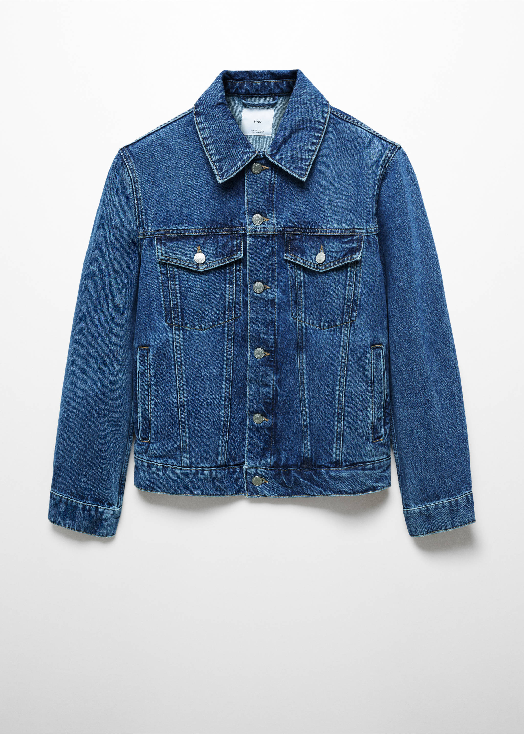 Blouson jean poches - Article sans modèle, Bleu foncé. Ref: 67064442-00.
