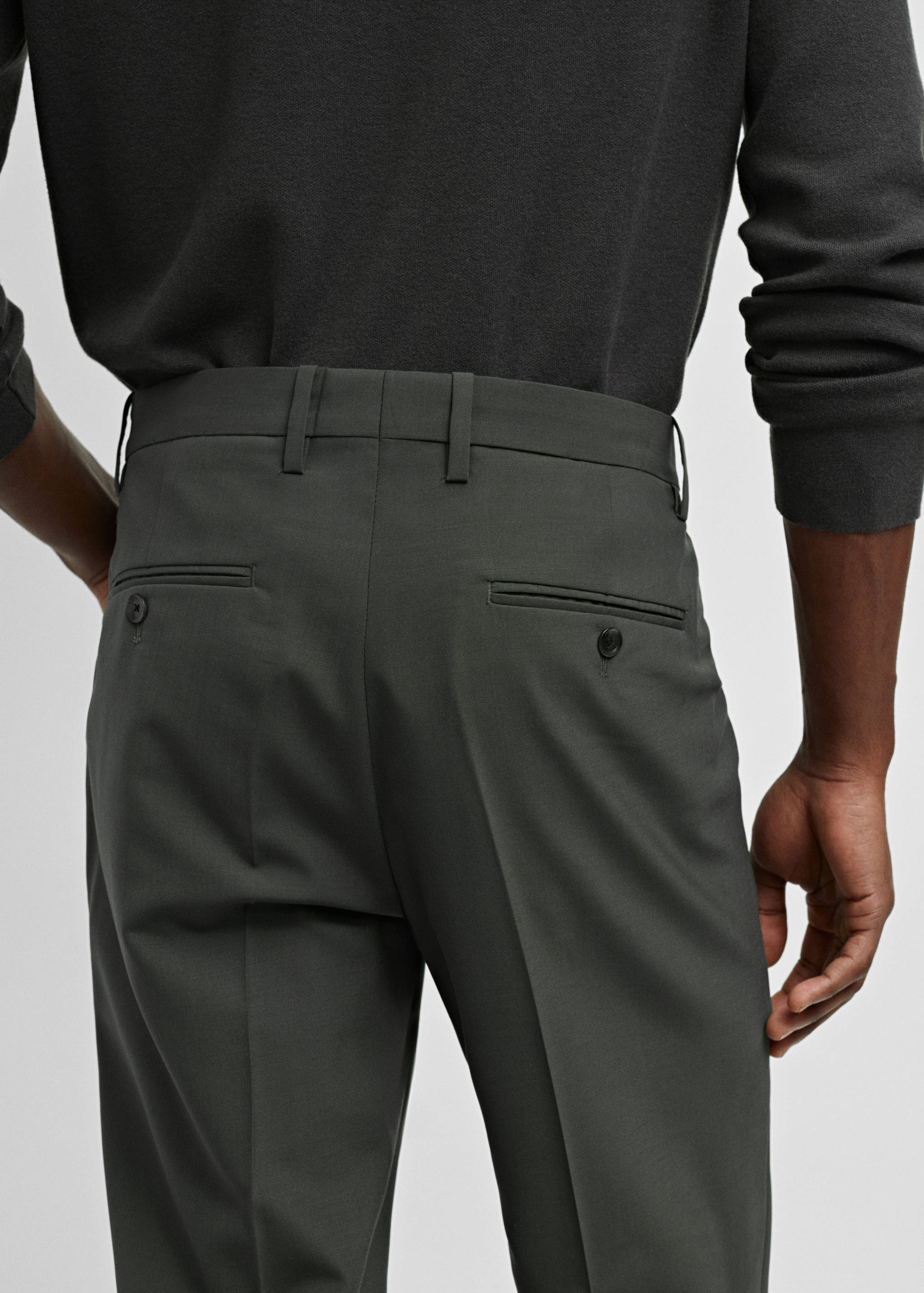 Slim fit wool suit pants - Details of the article 4