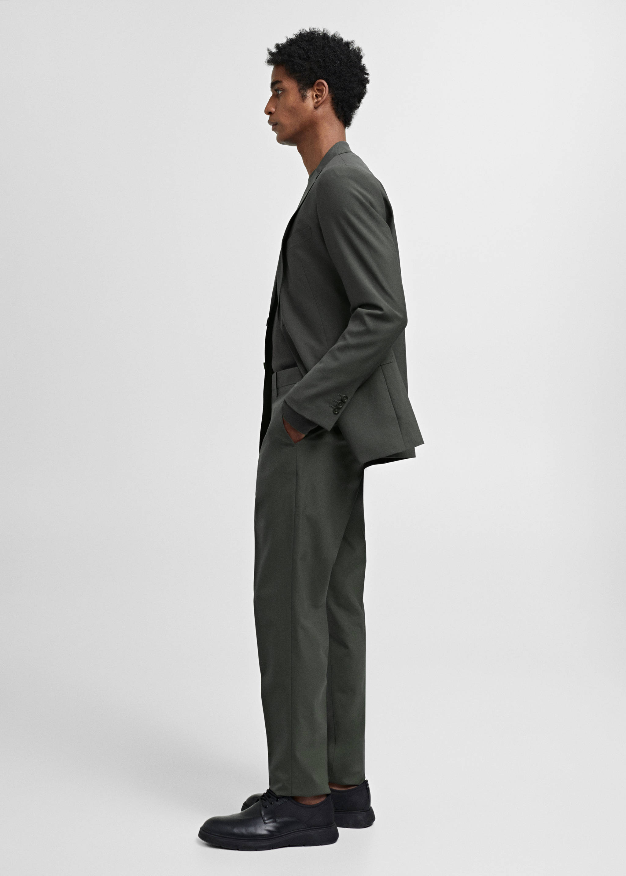Slim fit wool suit pants - Details of the article 2