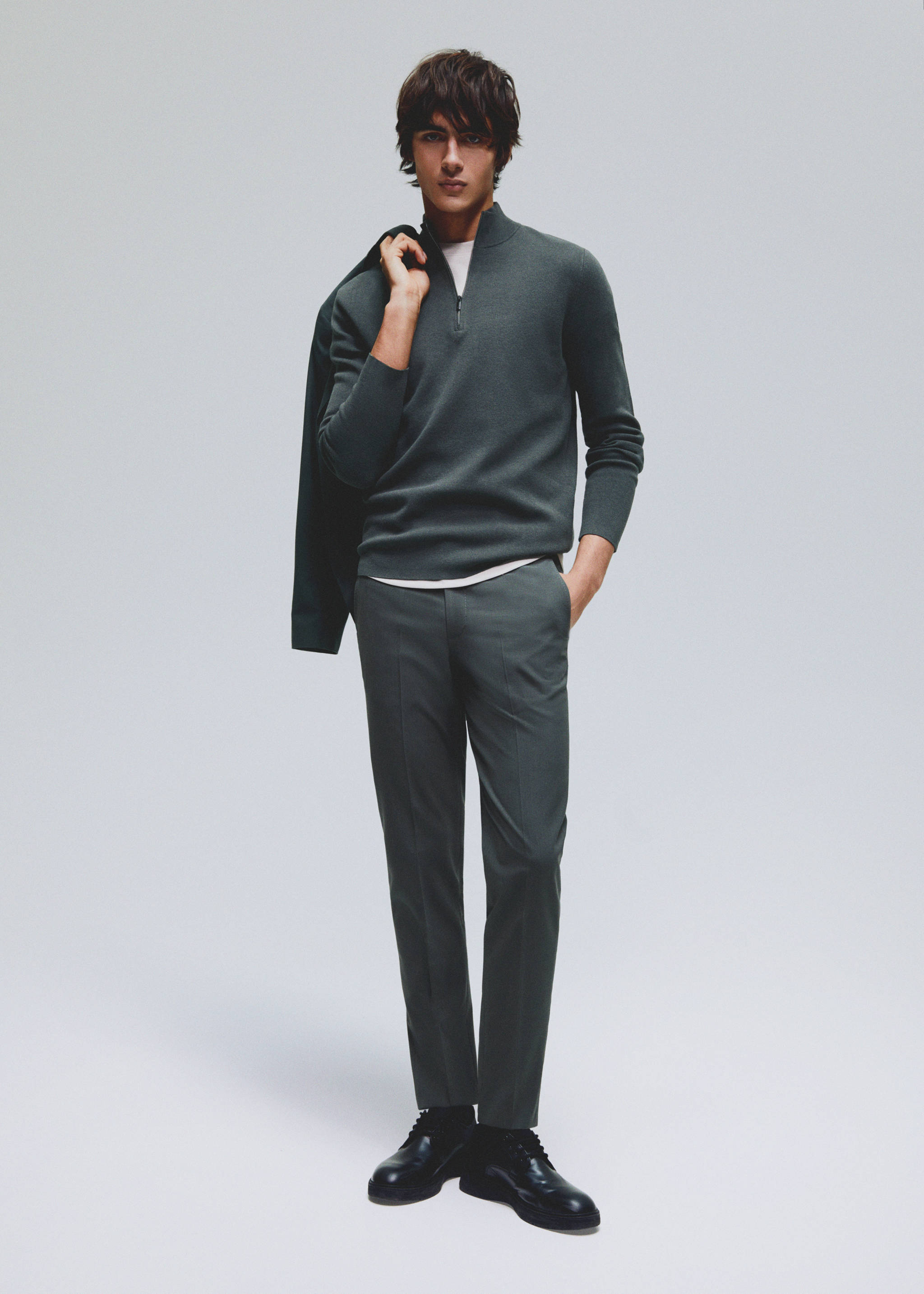 Slim fit wool suit pants - Details of the article 5