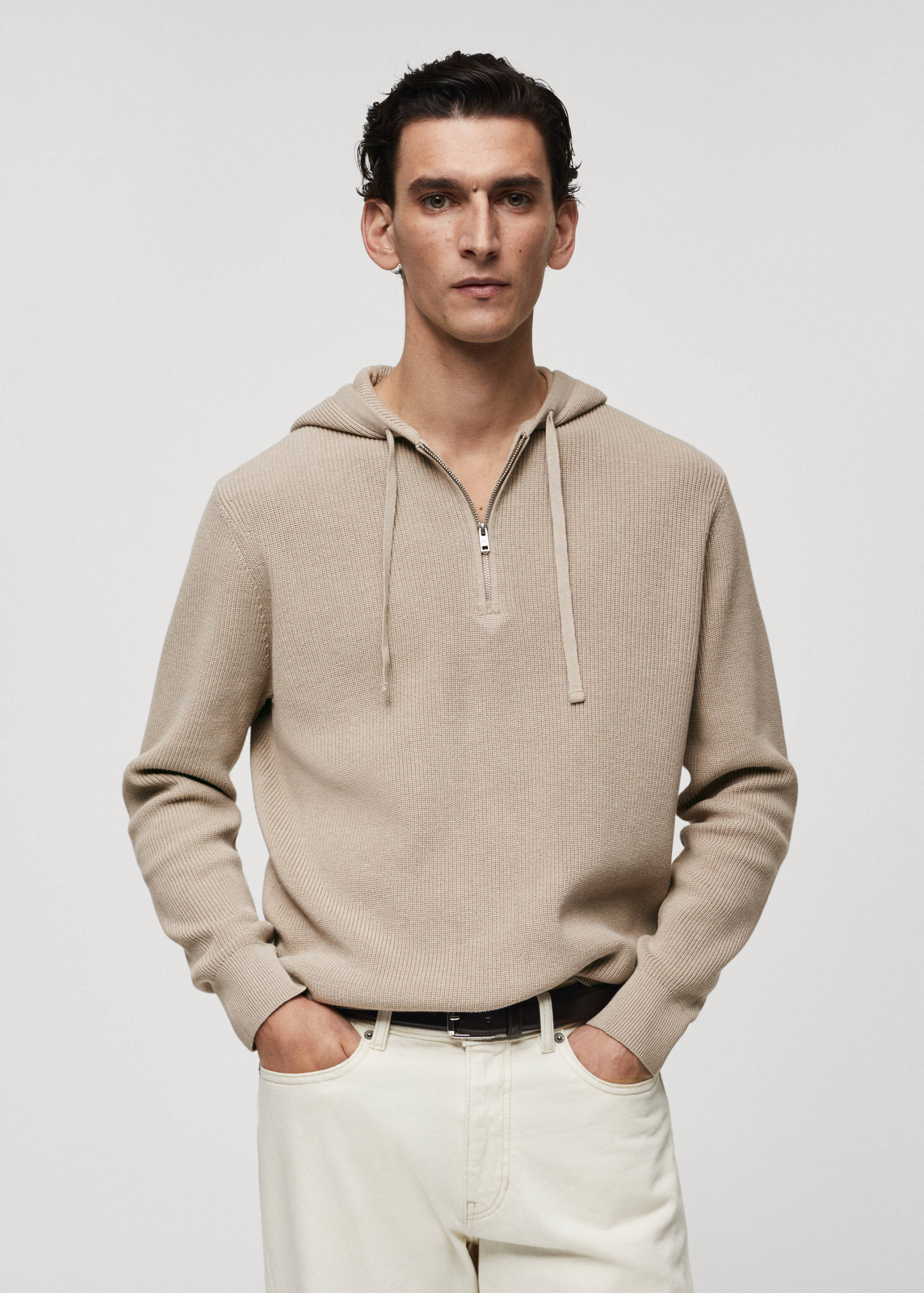 Hooded knit sweatshirt - Medium plane