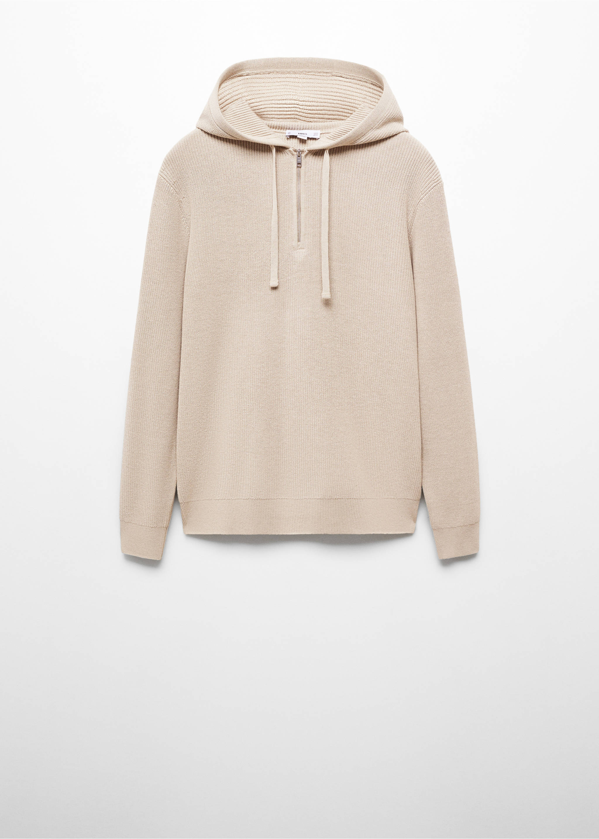 Hooded knit sweatshirt - Article without model, Light/Pastel Grey. Ref: 67064450-00.