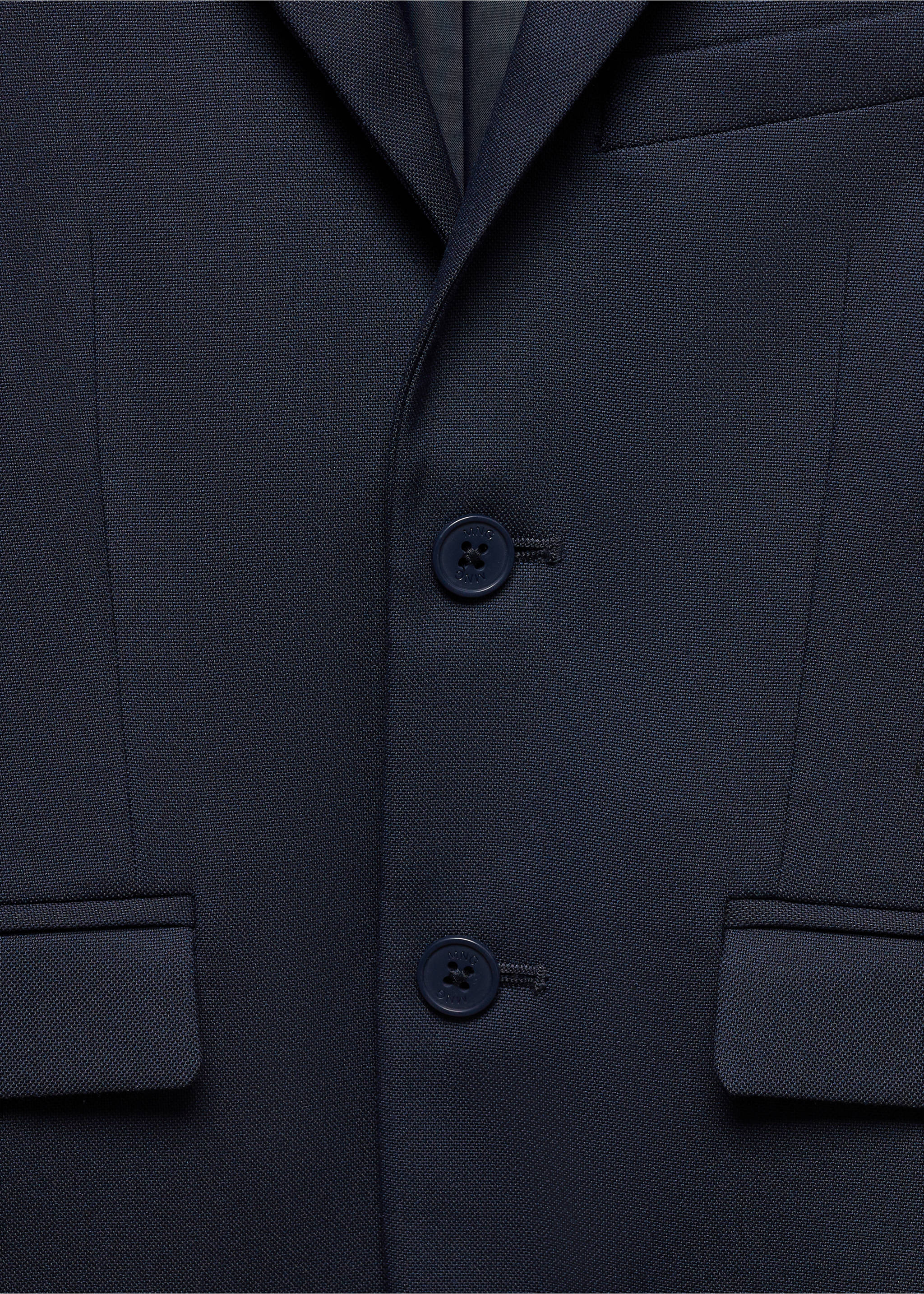 Patterned suit blazer - Details of the article 8, Dark Navy. Ref: 67064453-00.
