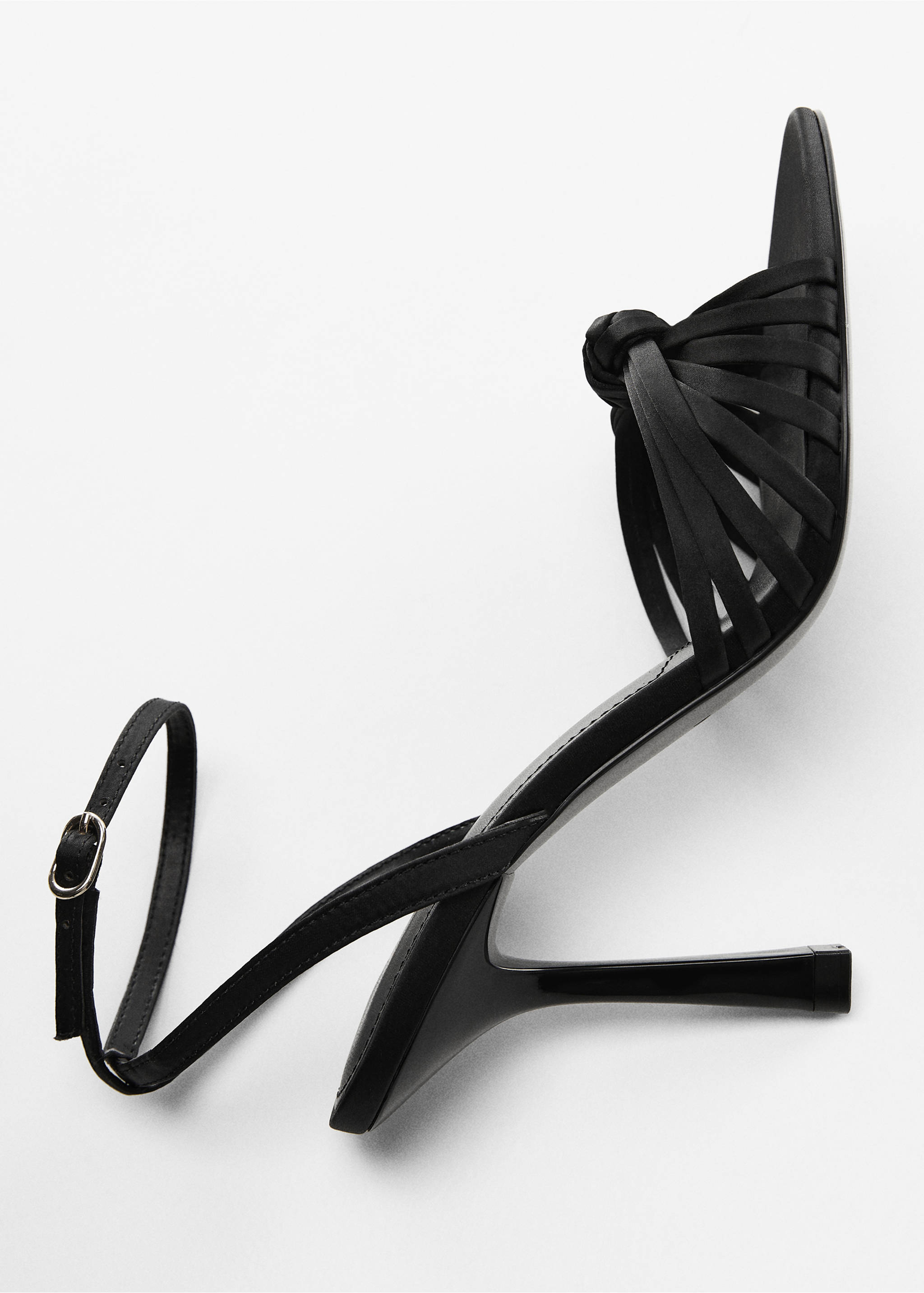 Strappy heeled sandals - Details of the article 5, Black. Ref: 67064455-00.