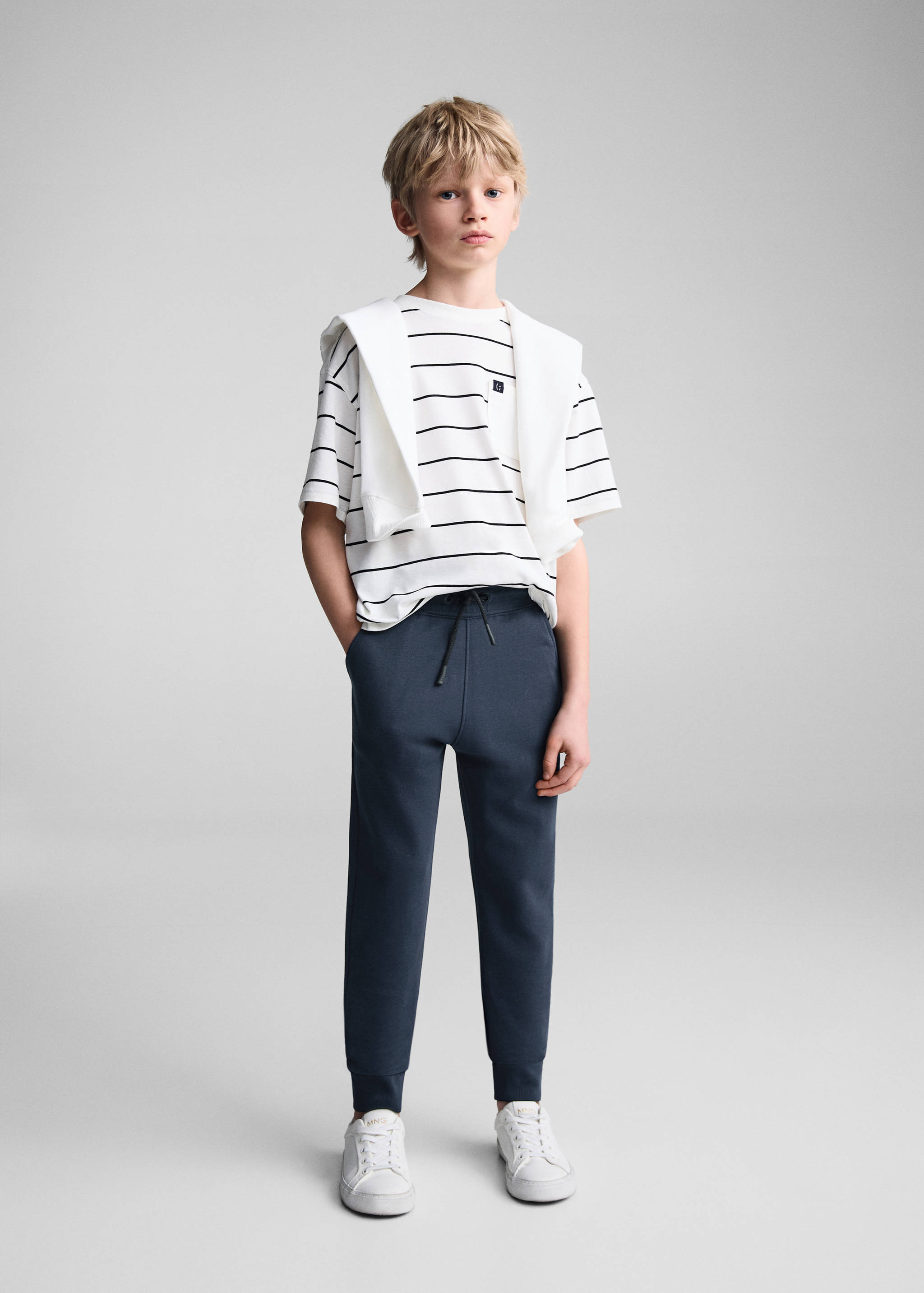 Plush-cotton jogger trousers - General plane