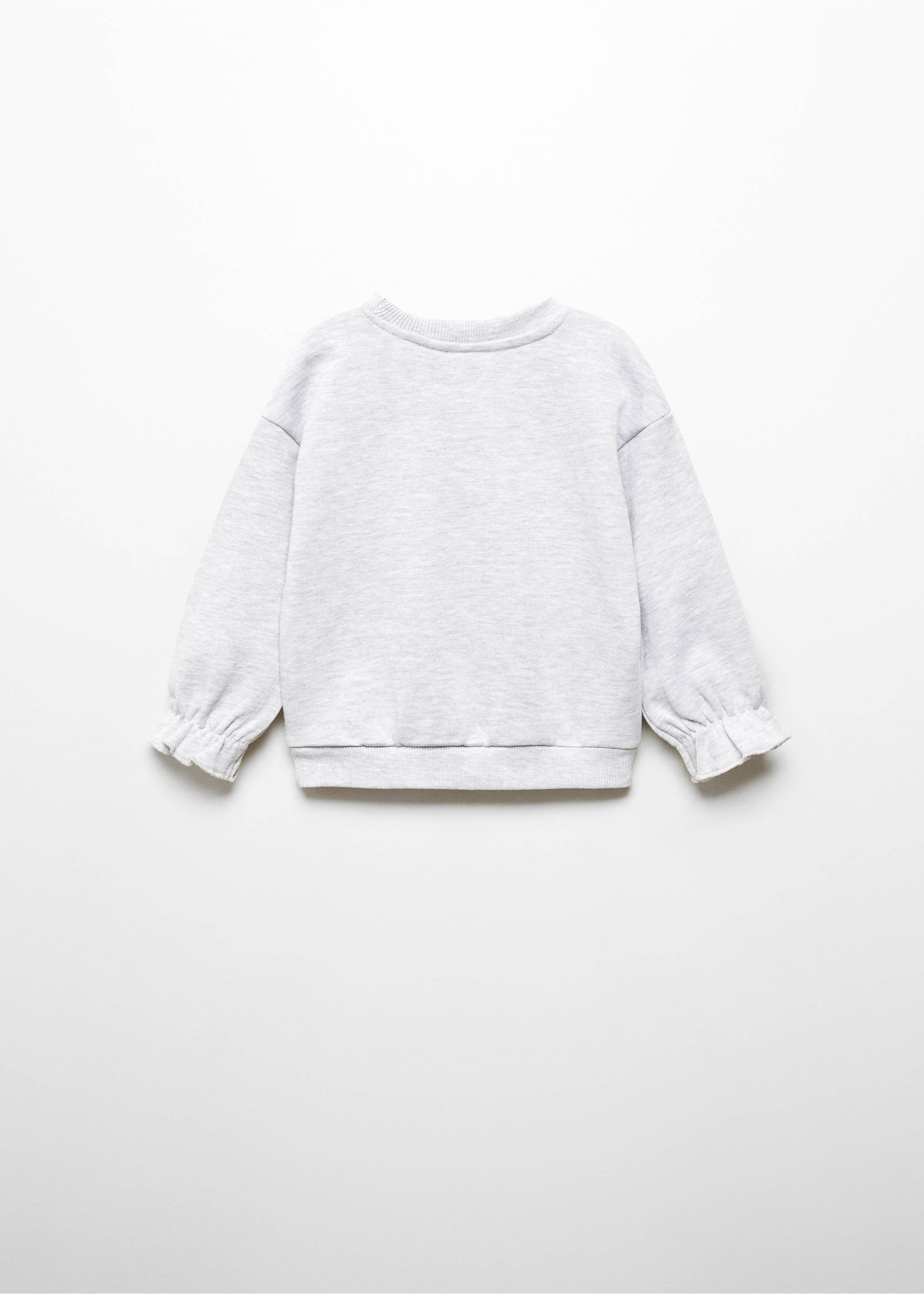 Sweat-shirt imprimé broderie - Verso de l’article, Gris chiné clair. Ref: 67064463-00.