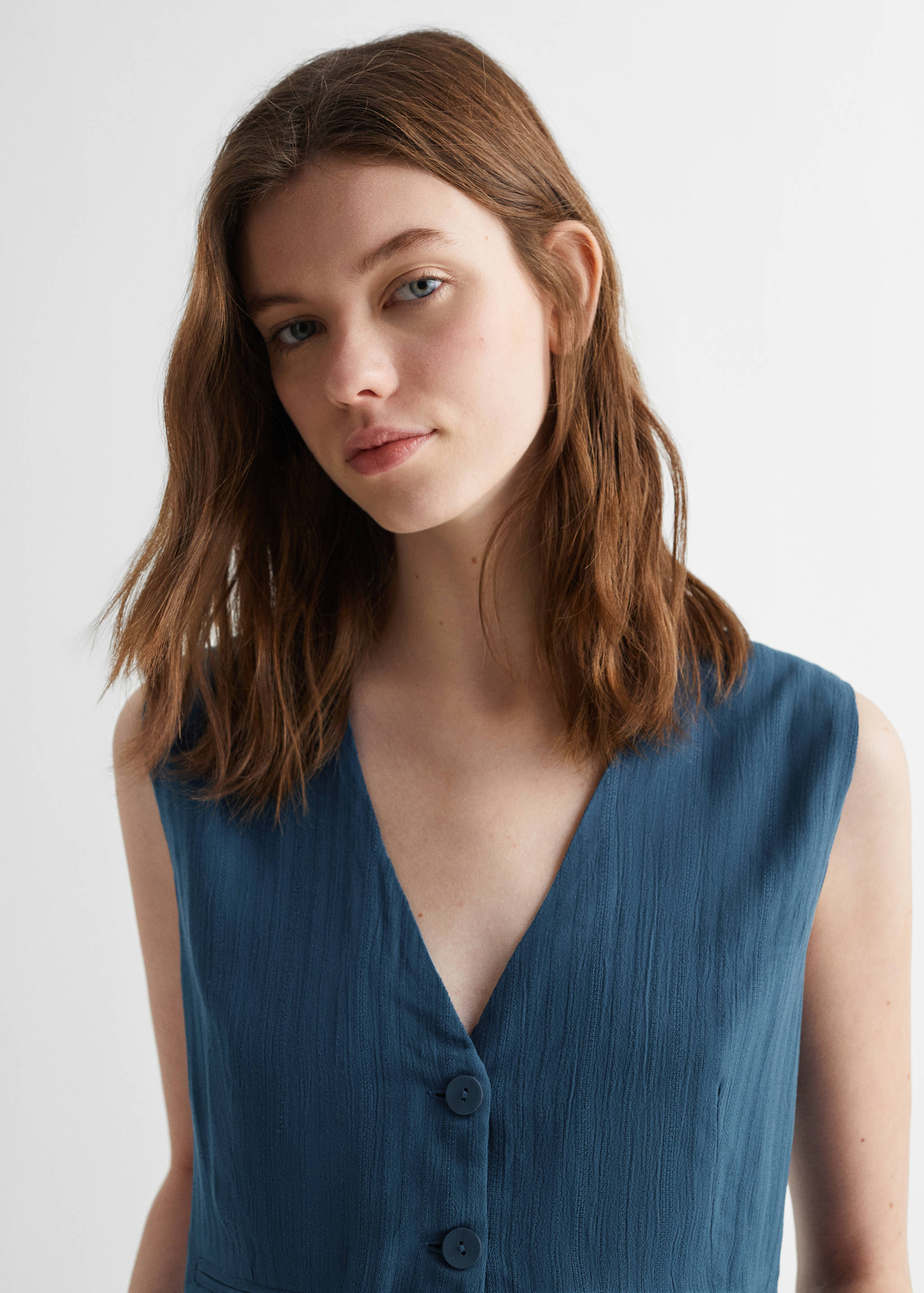 Striped cropped gilet - Details of the article 1