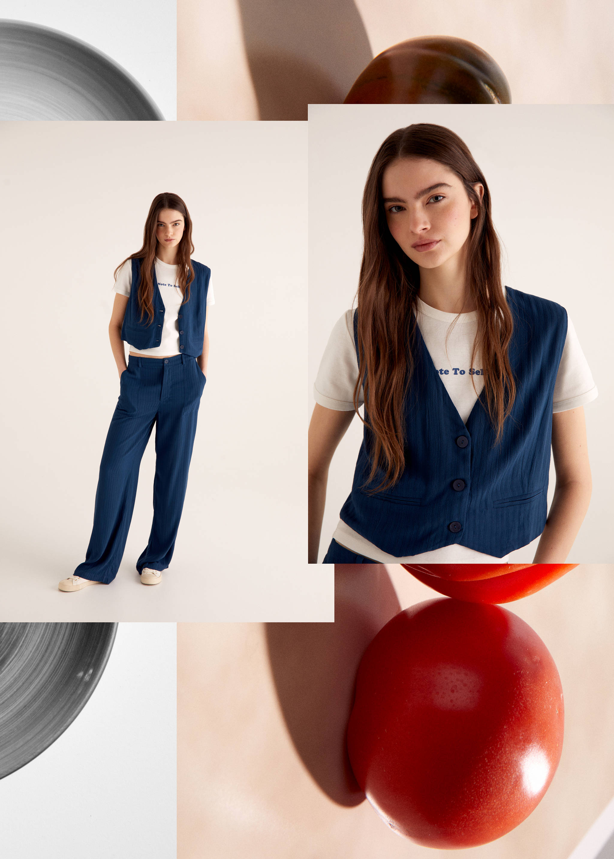 Striped cropped gilet - Details of the article 5