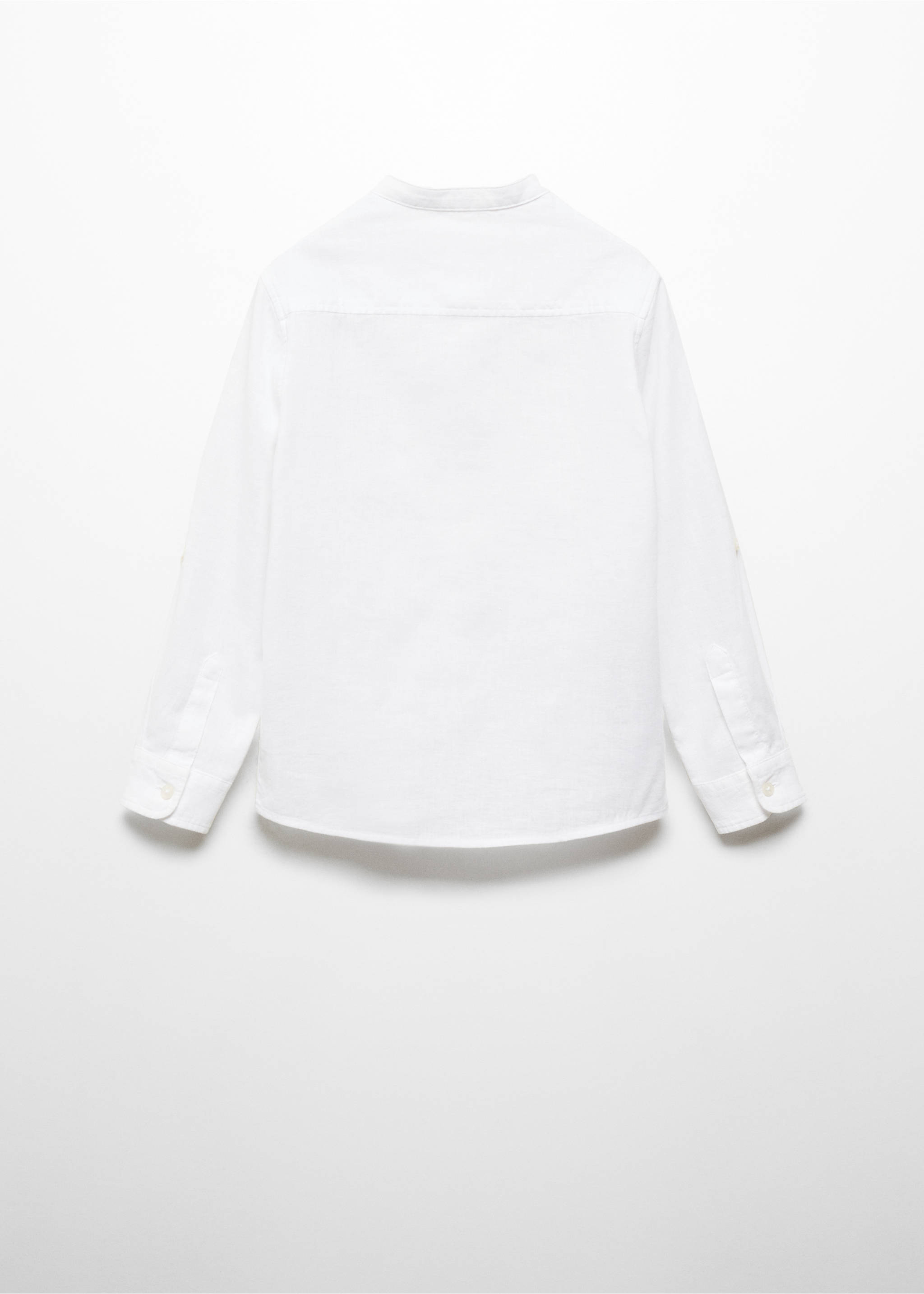 Chemise regular-fit lin col mao - Verso de l’article, Blanc. Ref: 67064784-00.