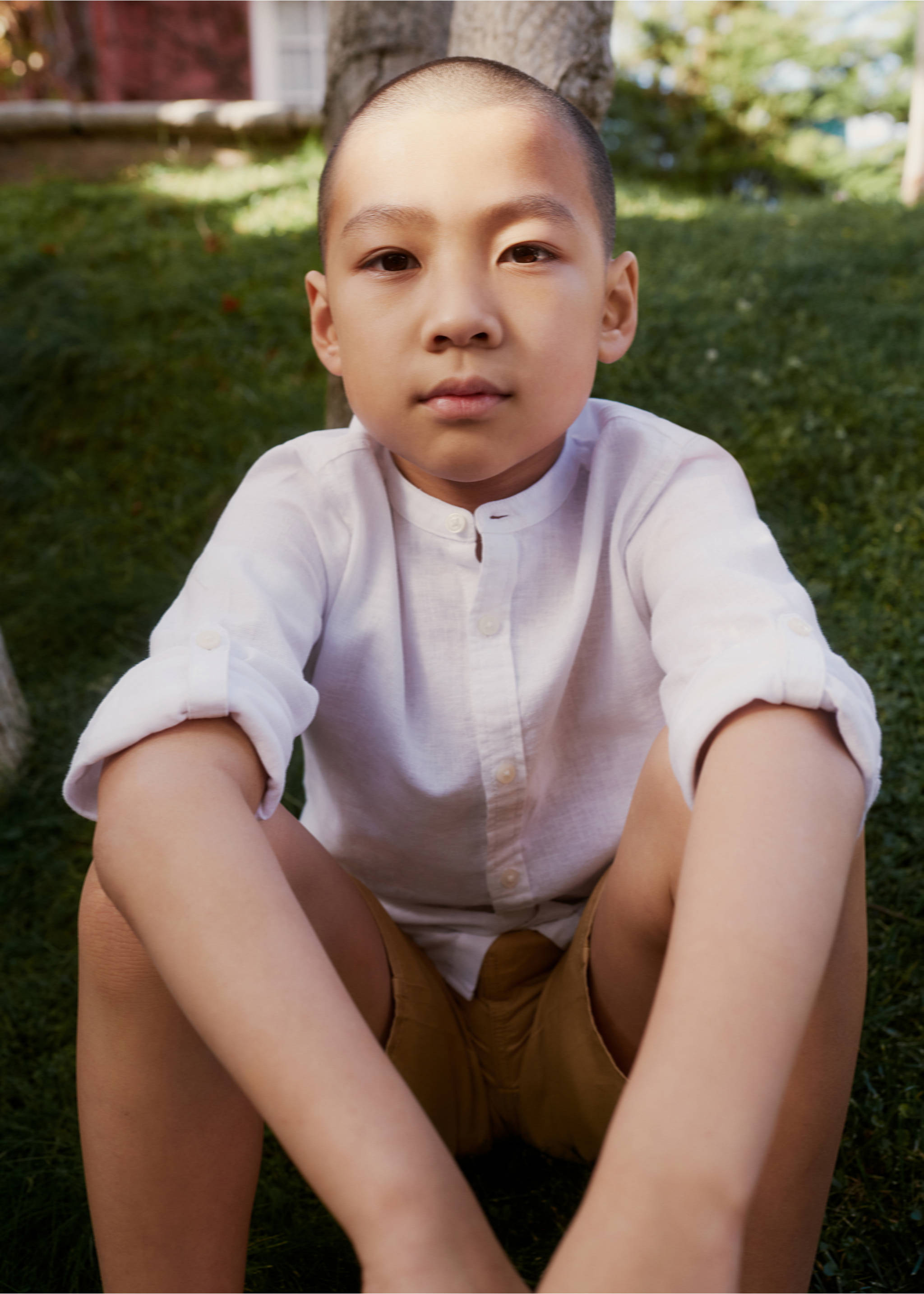Chemise regular-fit lin col mao - Détail de l'article 5, Blanc. Ref: 67064784-00.