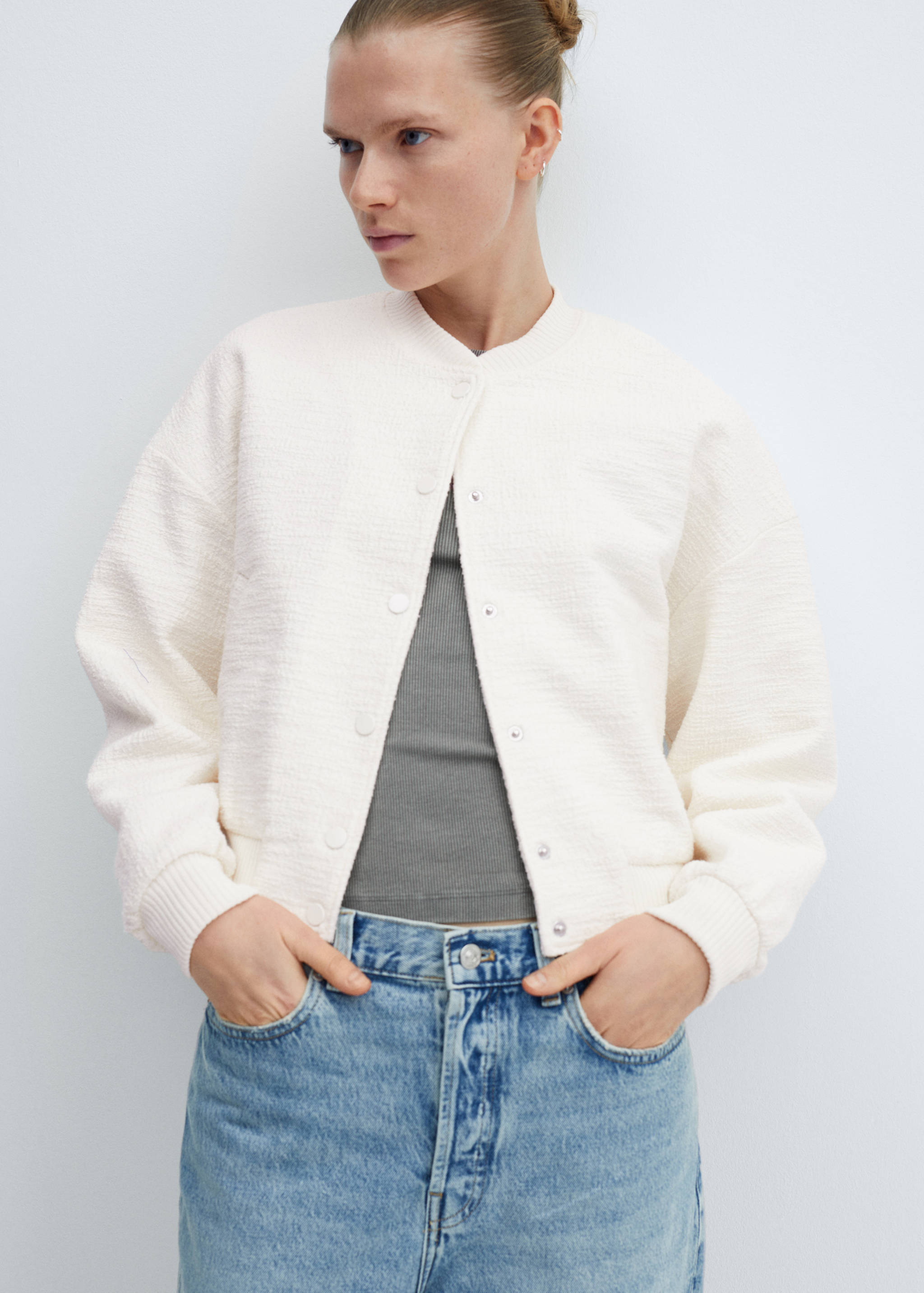 Veste bomber tweed - Plan moyen