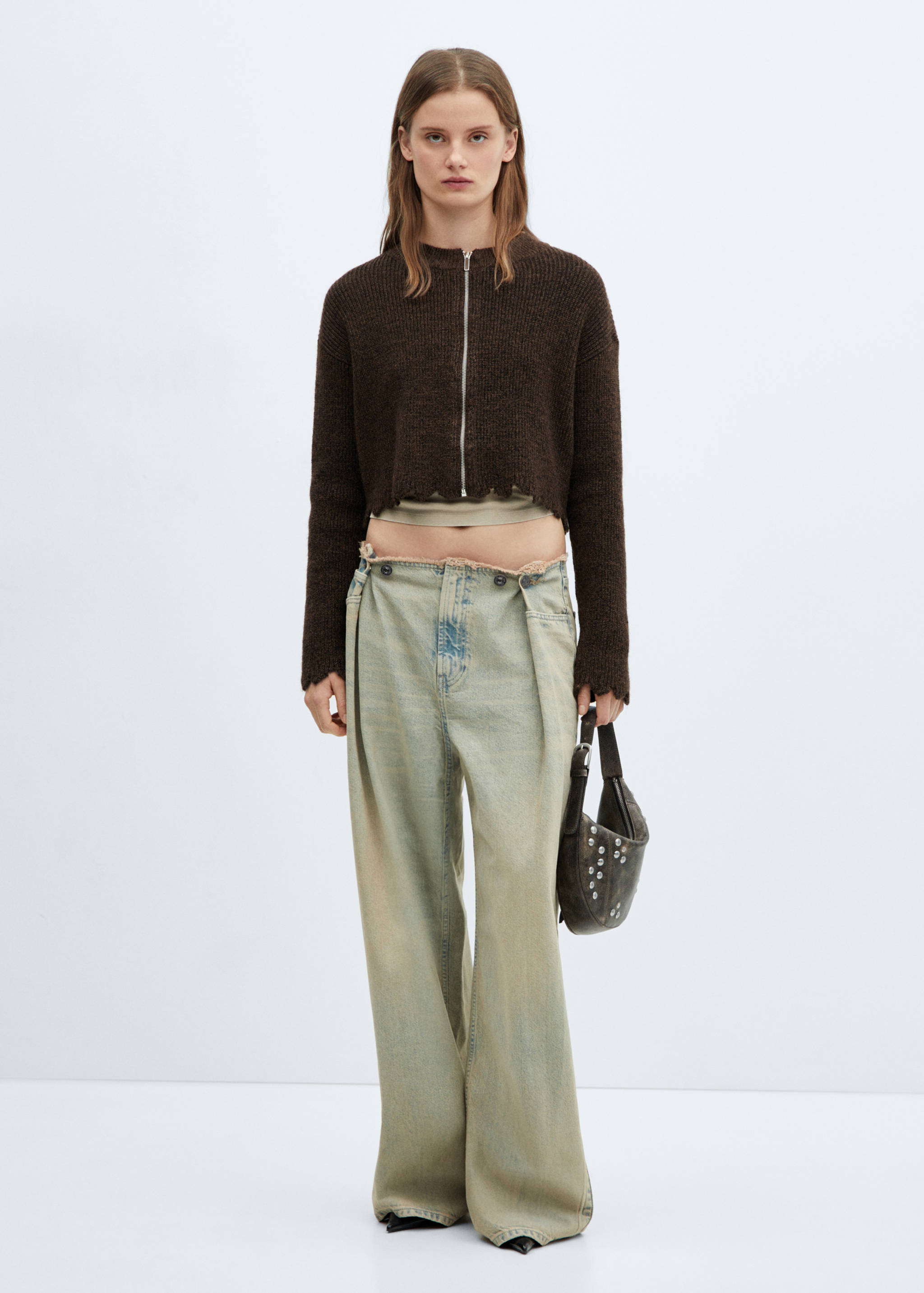 Càrdigan punt cremallera - Pla general