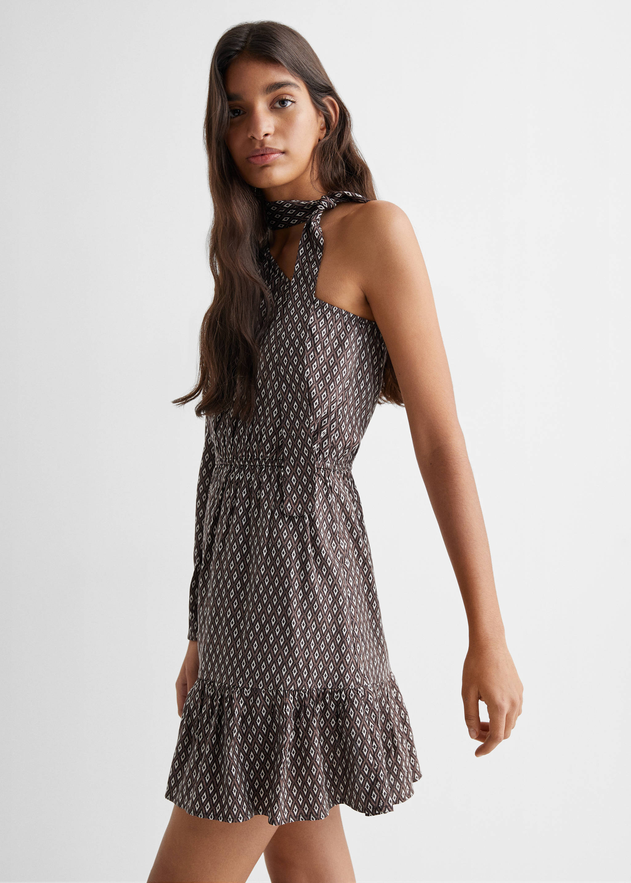 Printed asymmetrical dress - Medium plane