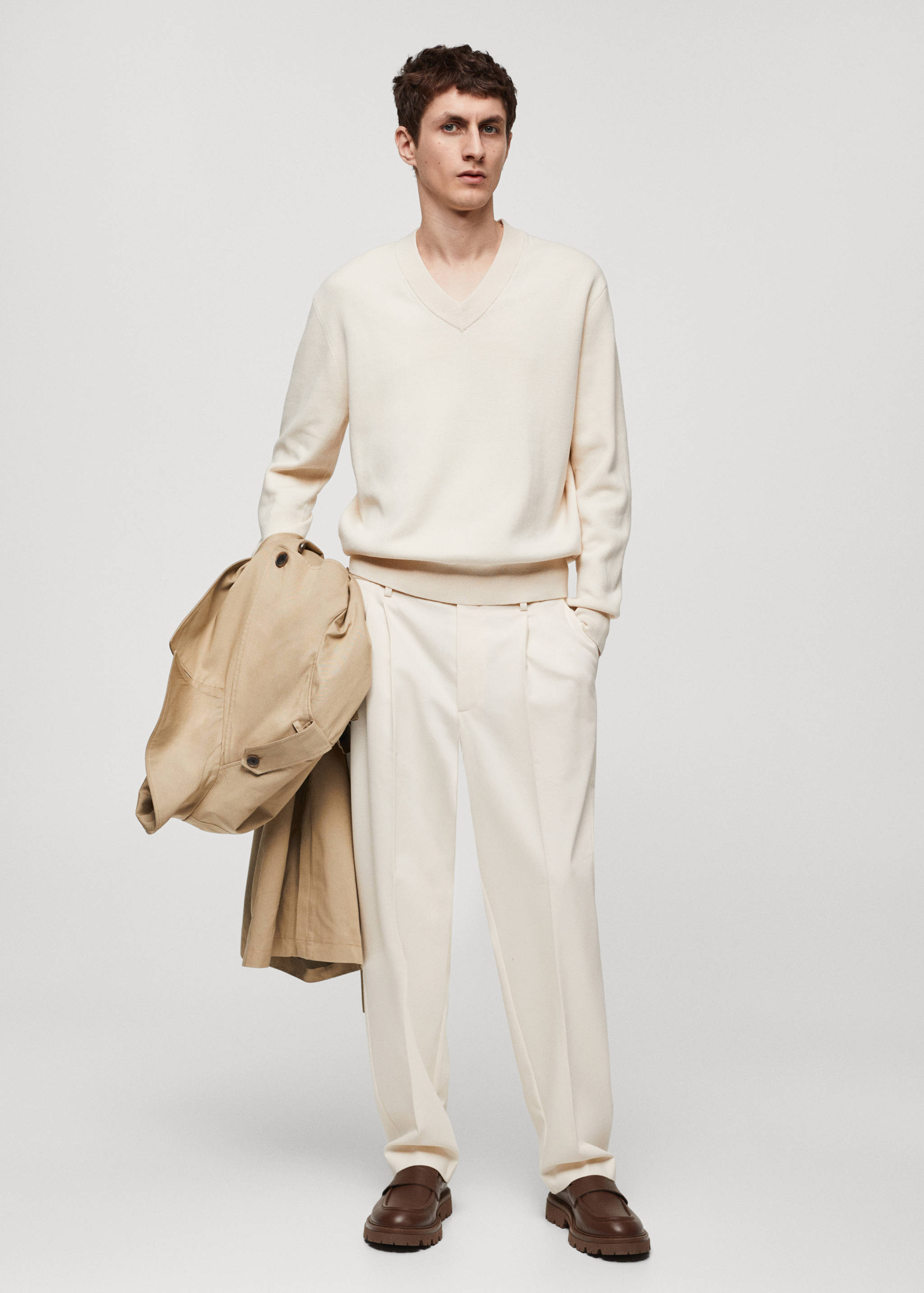 Relaxed-fit pleated pants - General plane