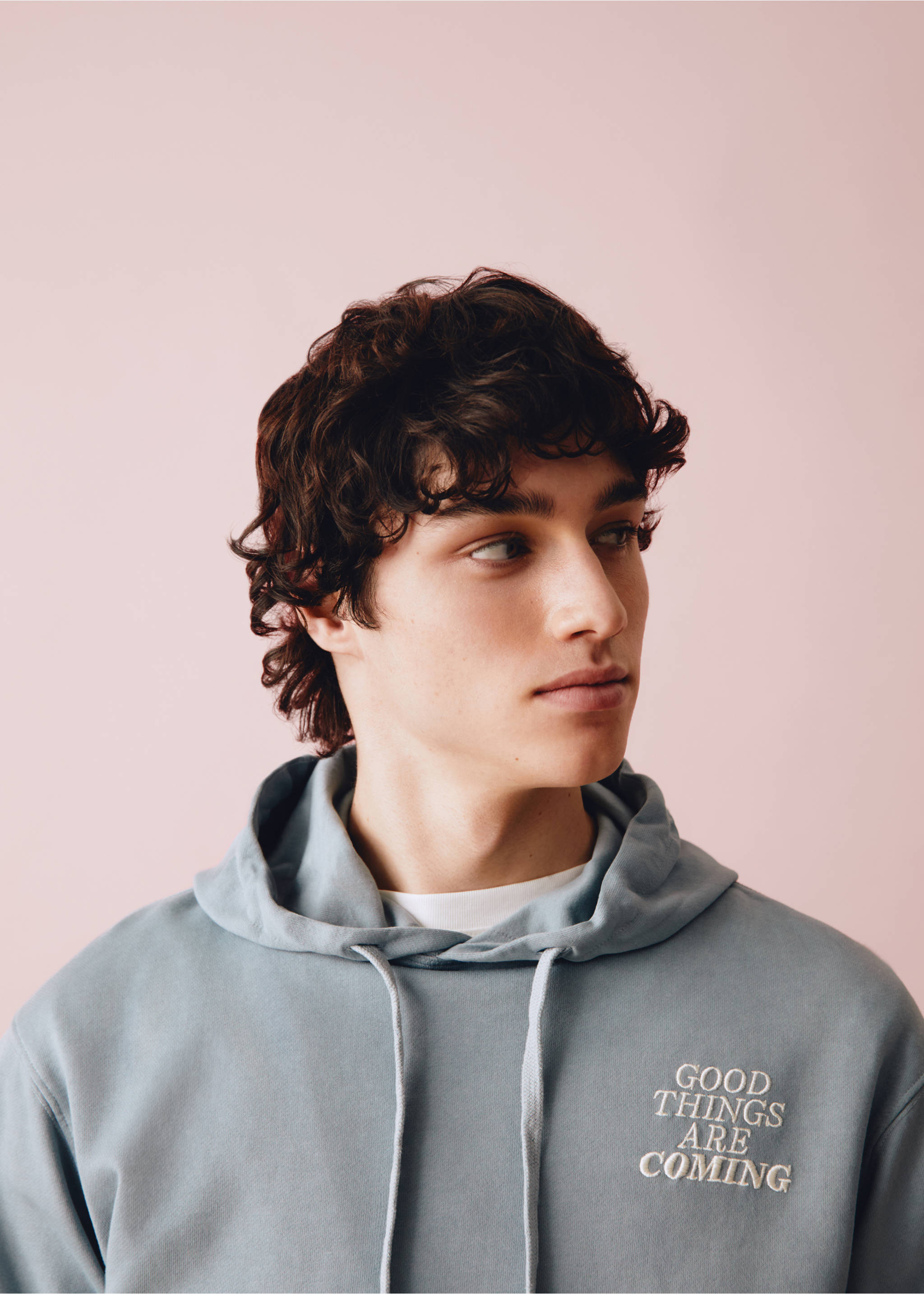 Unisex message sweatshirt - Details of the article 5, Turquoise. Ref: 67065154-00.