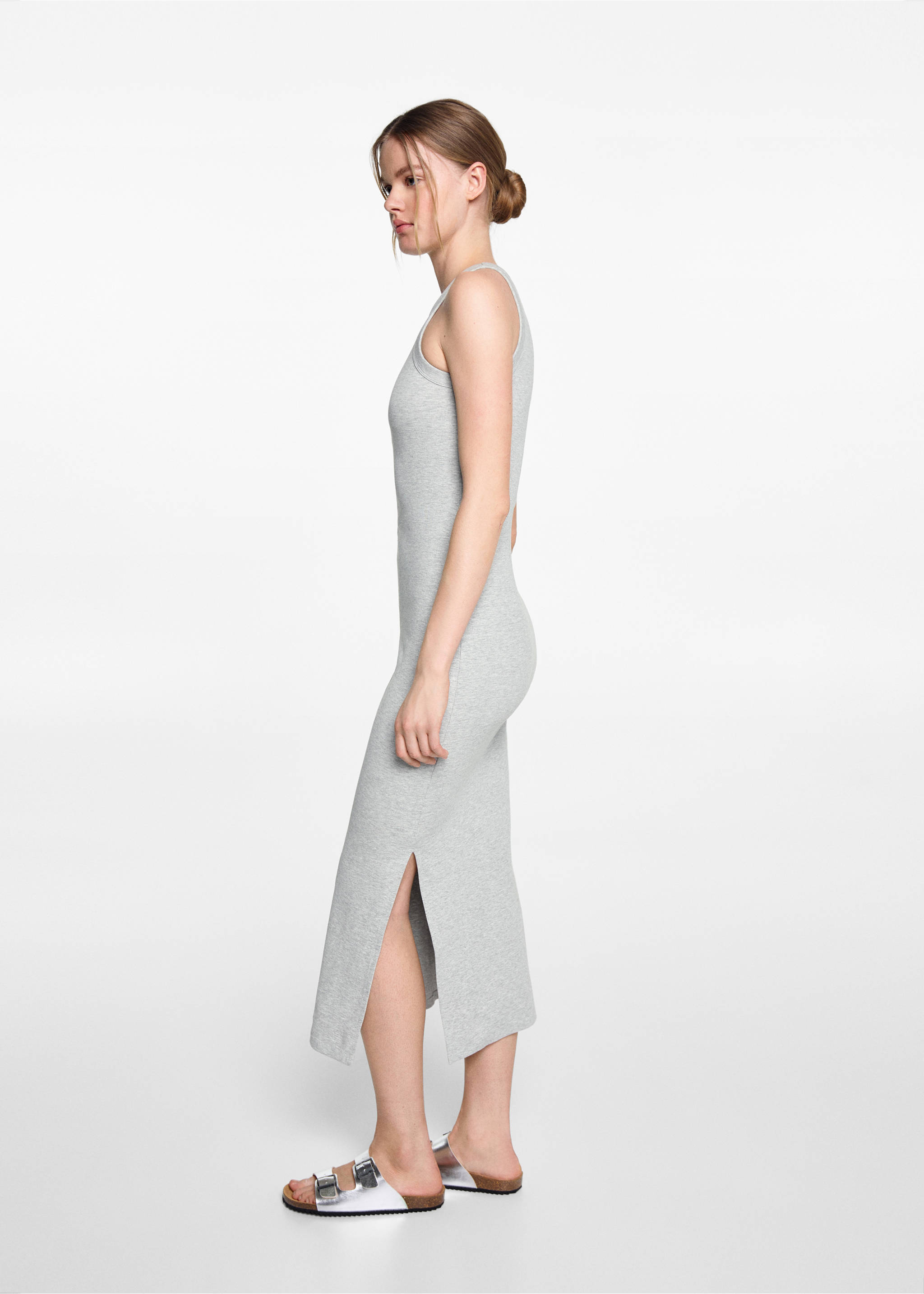 Fitted midi-dress - General plane, Medium Heather Grey. Ref: 67065155-00.