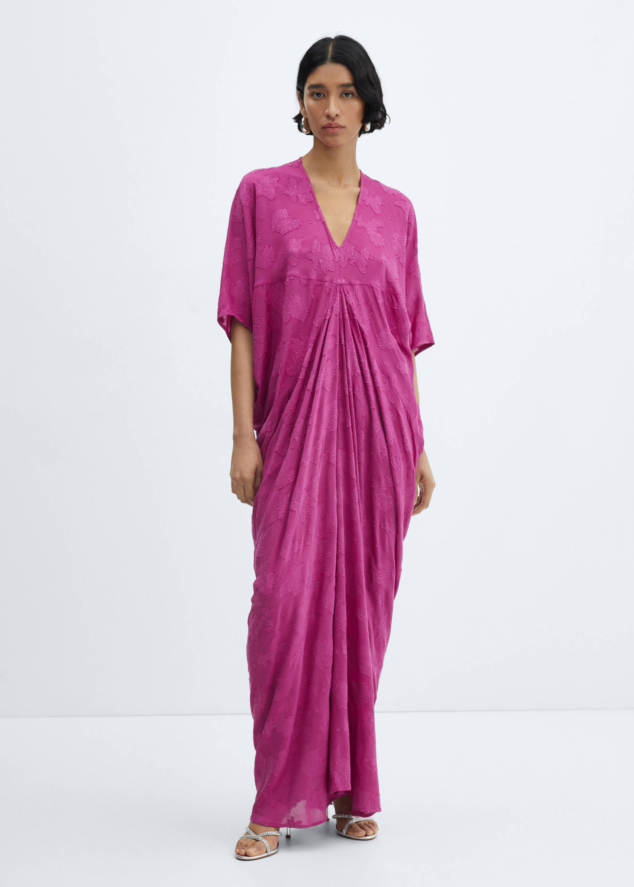 Caftà brodat floral - Pla general