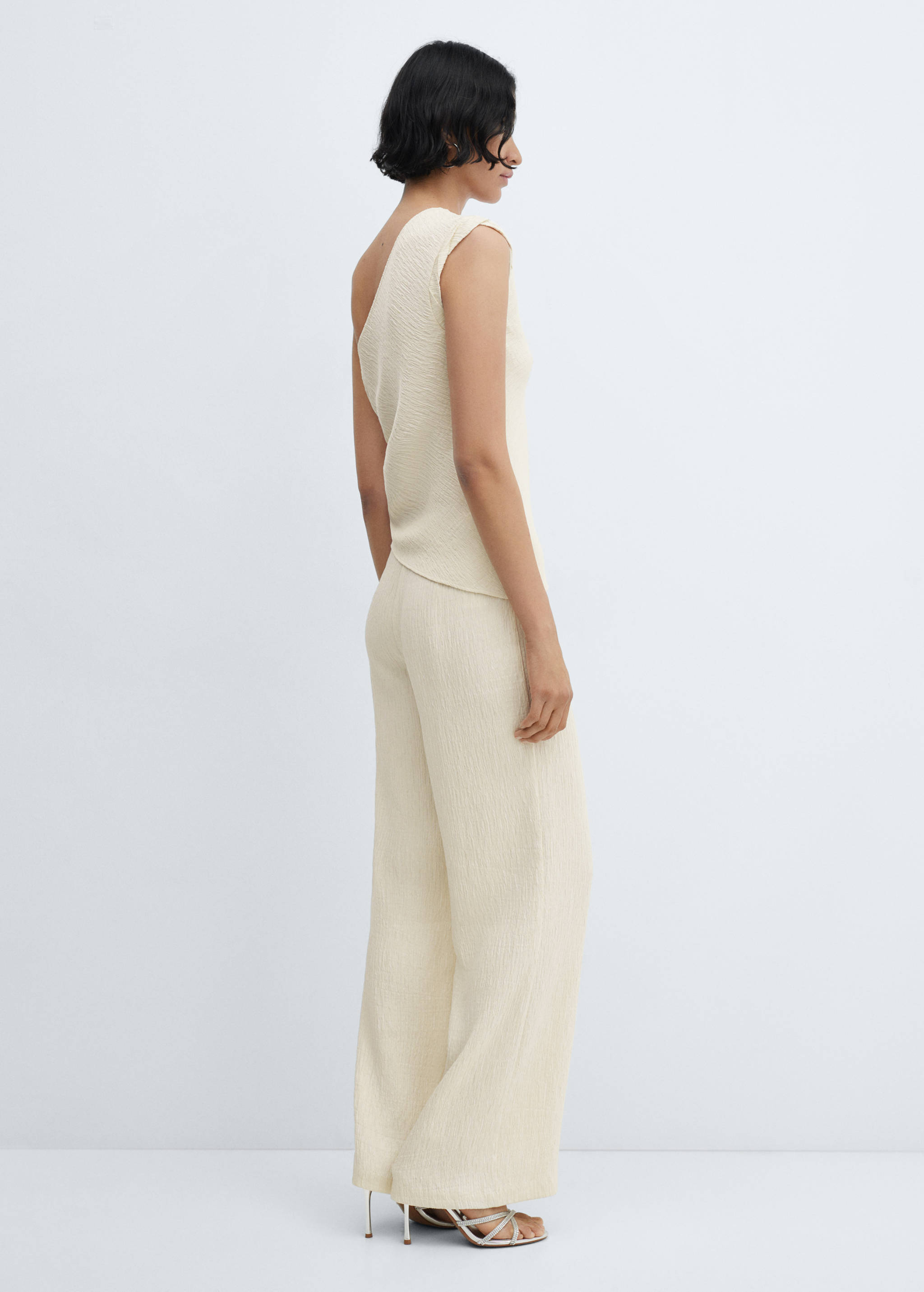 Kalhoty se strukturou a širokými nohavicemi - Zadní strana zboží