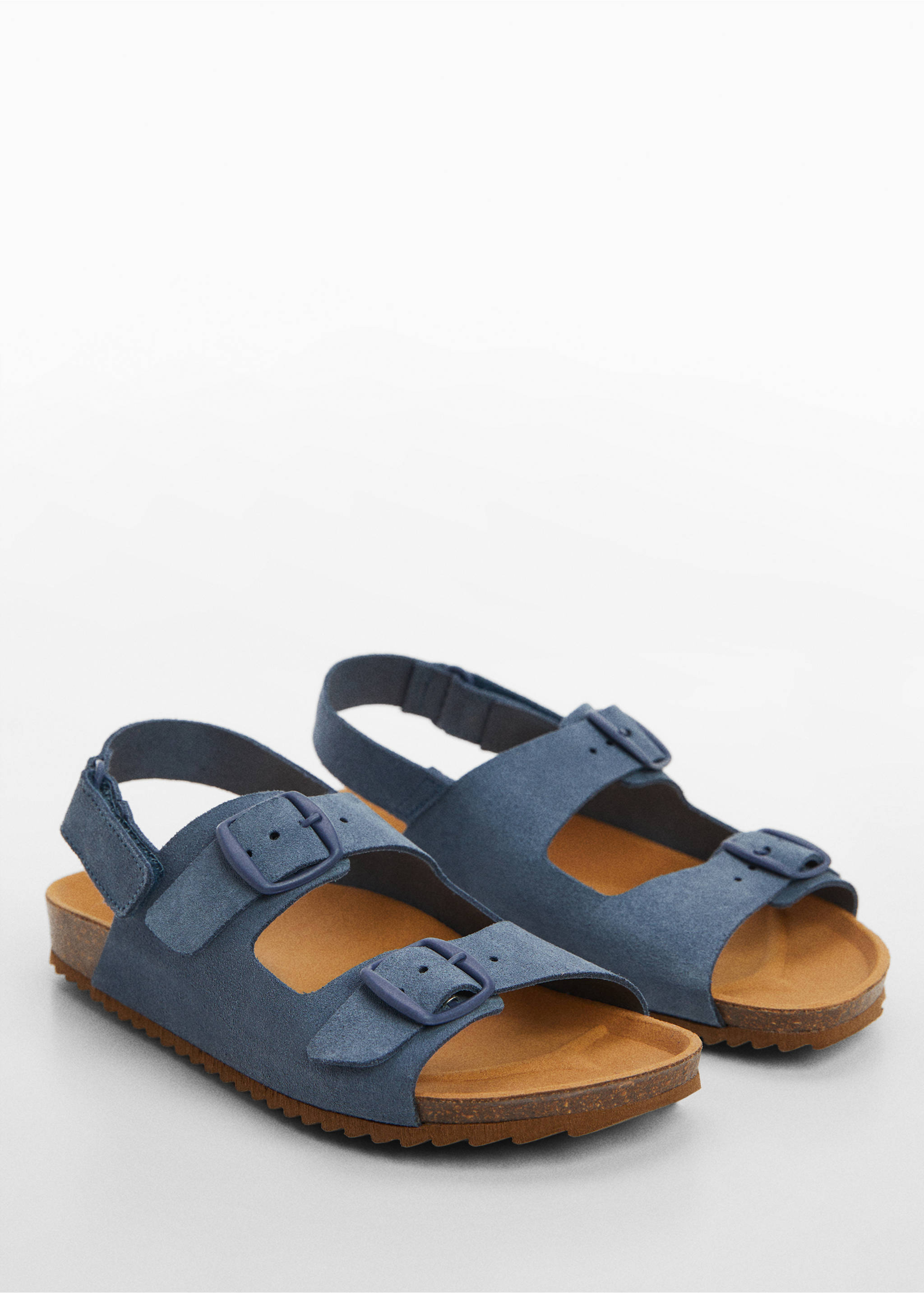 Buckle leather sandals - Medium plane, Blue. Ref: 67065731-00.