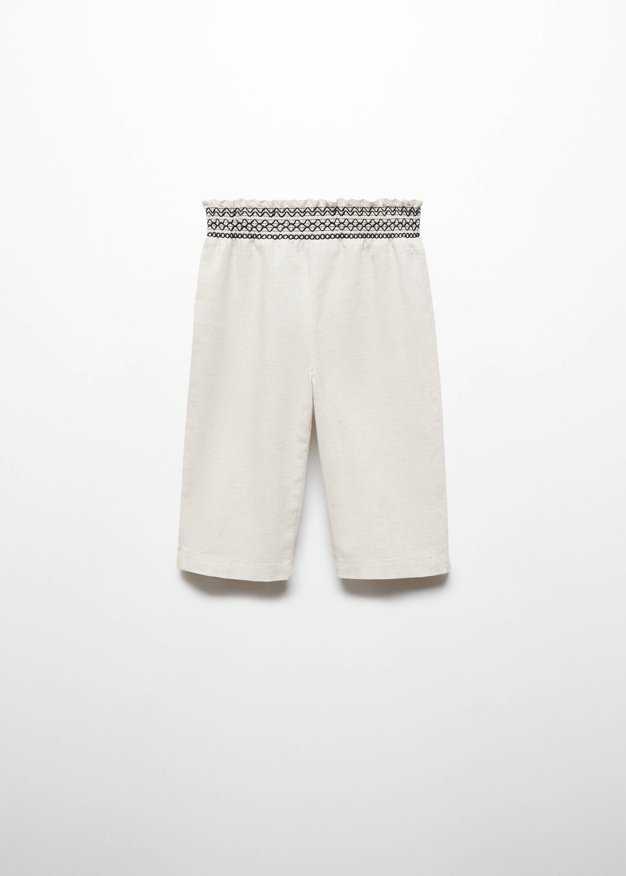 Linen-blend elastic waist pants - Article without model
