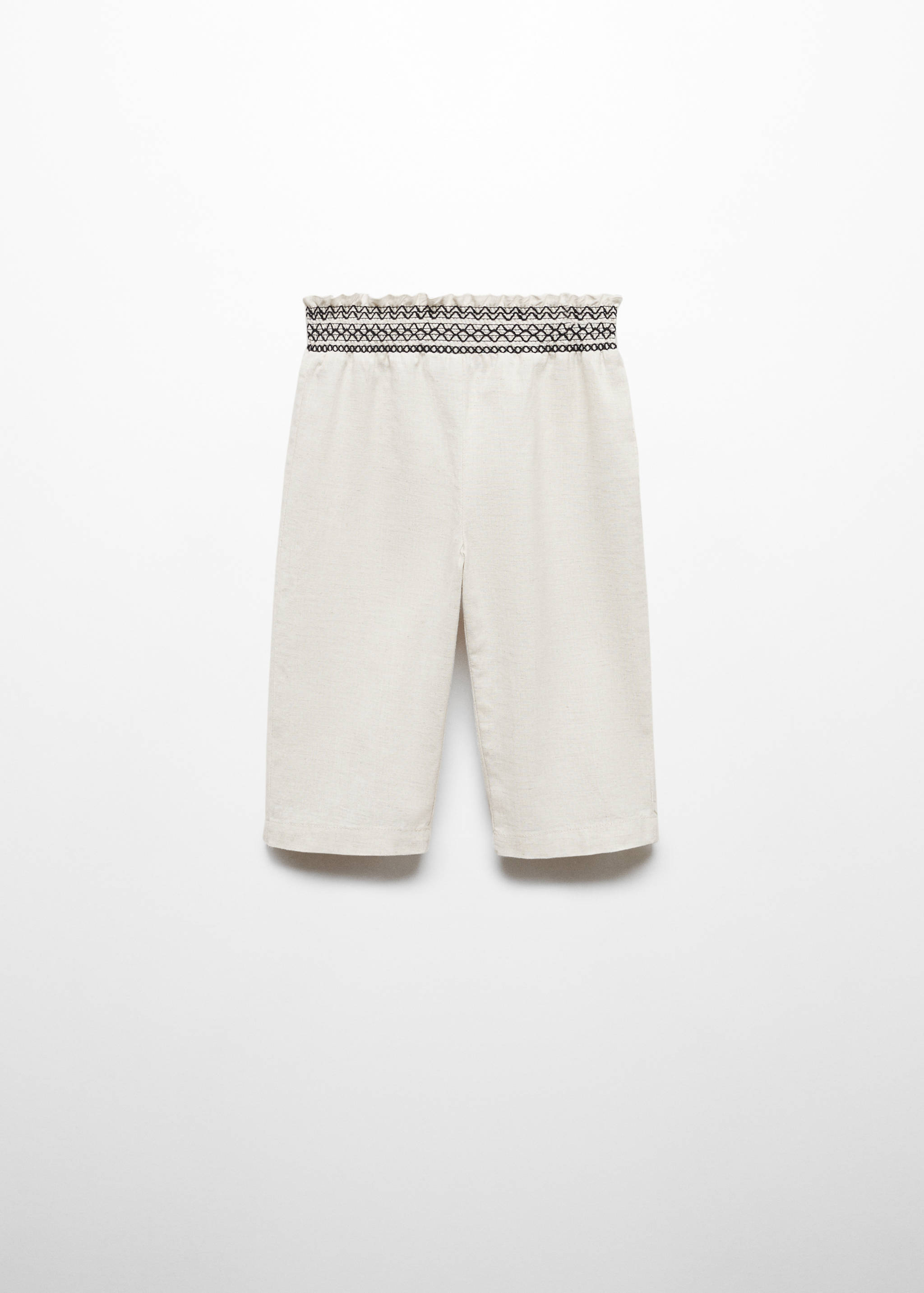 Linen-blend elastic waist pants - Reverse of the article
