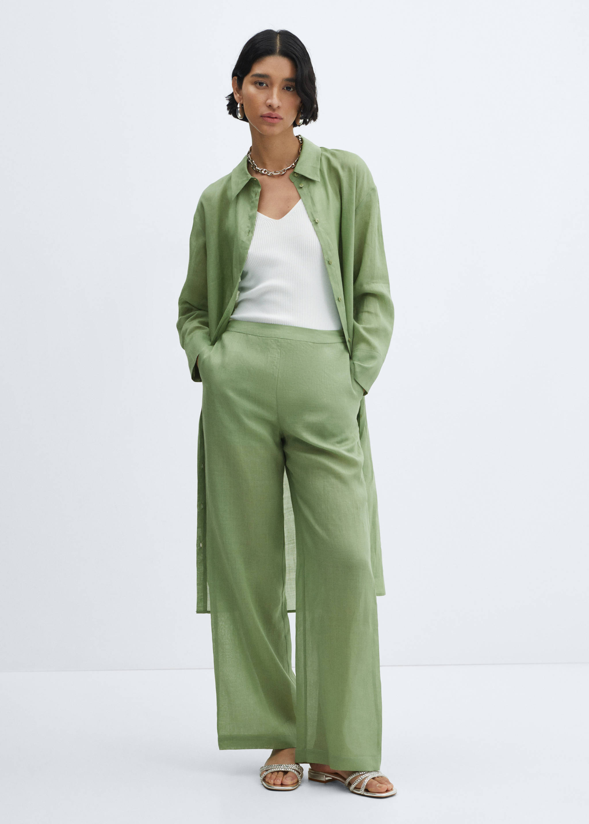 High-rise wide leg trousers - General plane