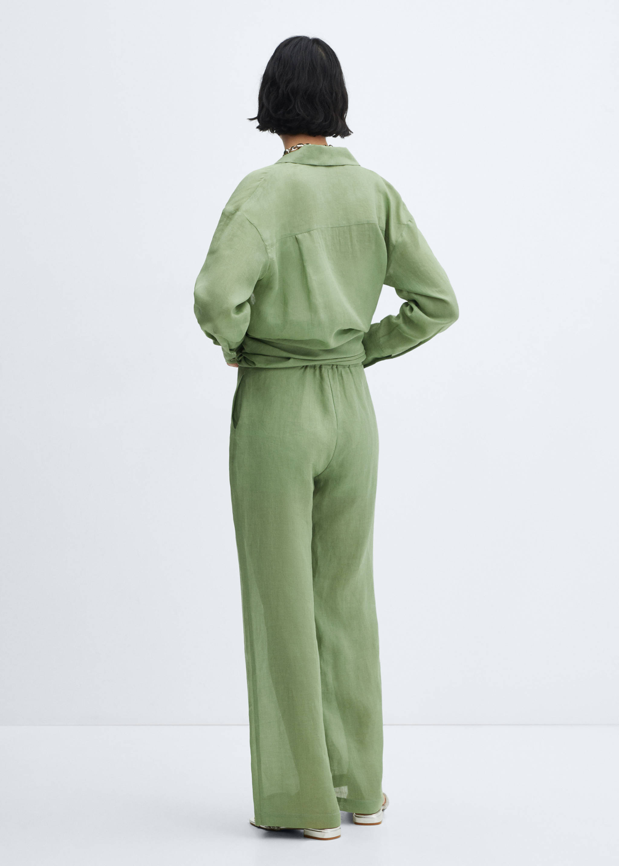 High-rise wide leg trousers - Reverse of the article