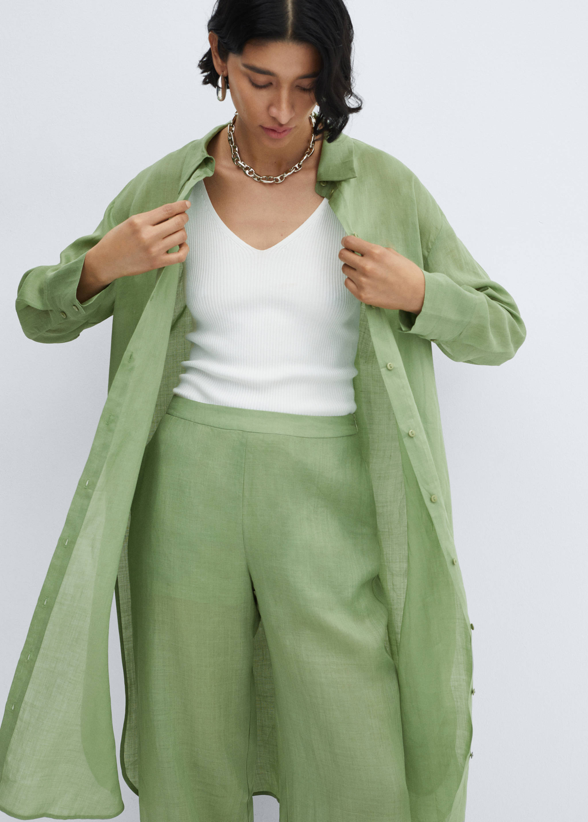 High-rise wide leg trousers - Details of the article 1