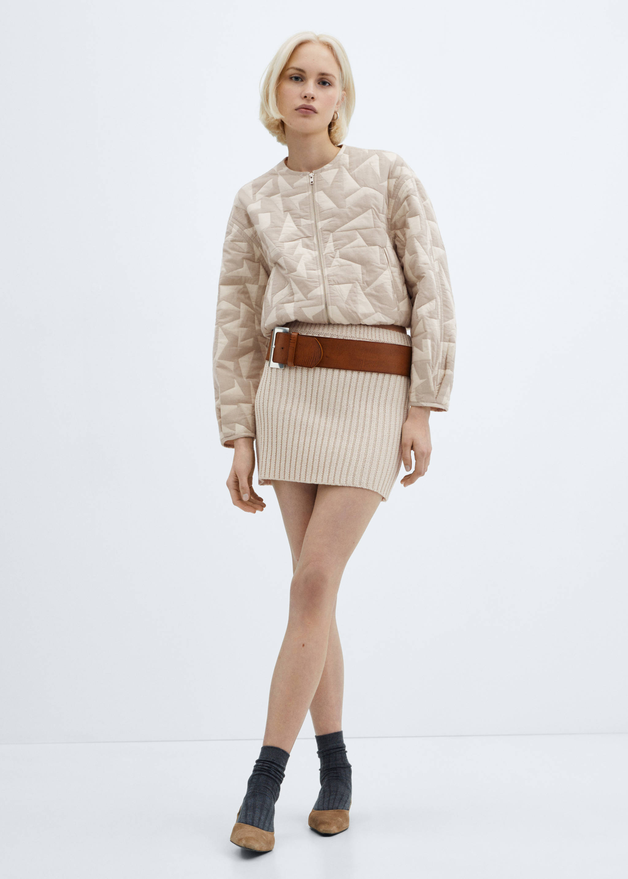 Cotton quilted jacket - General plane