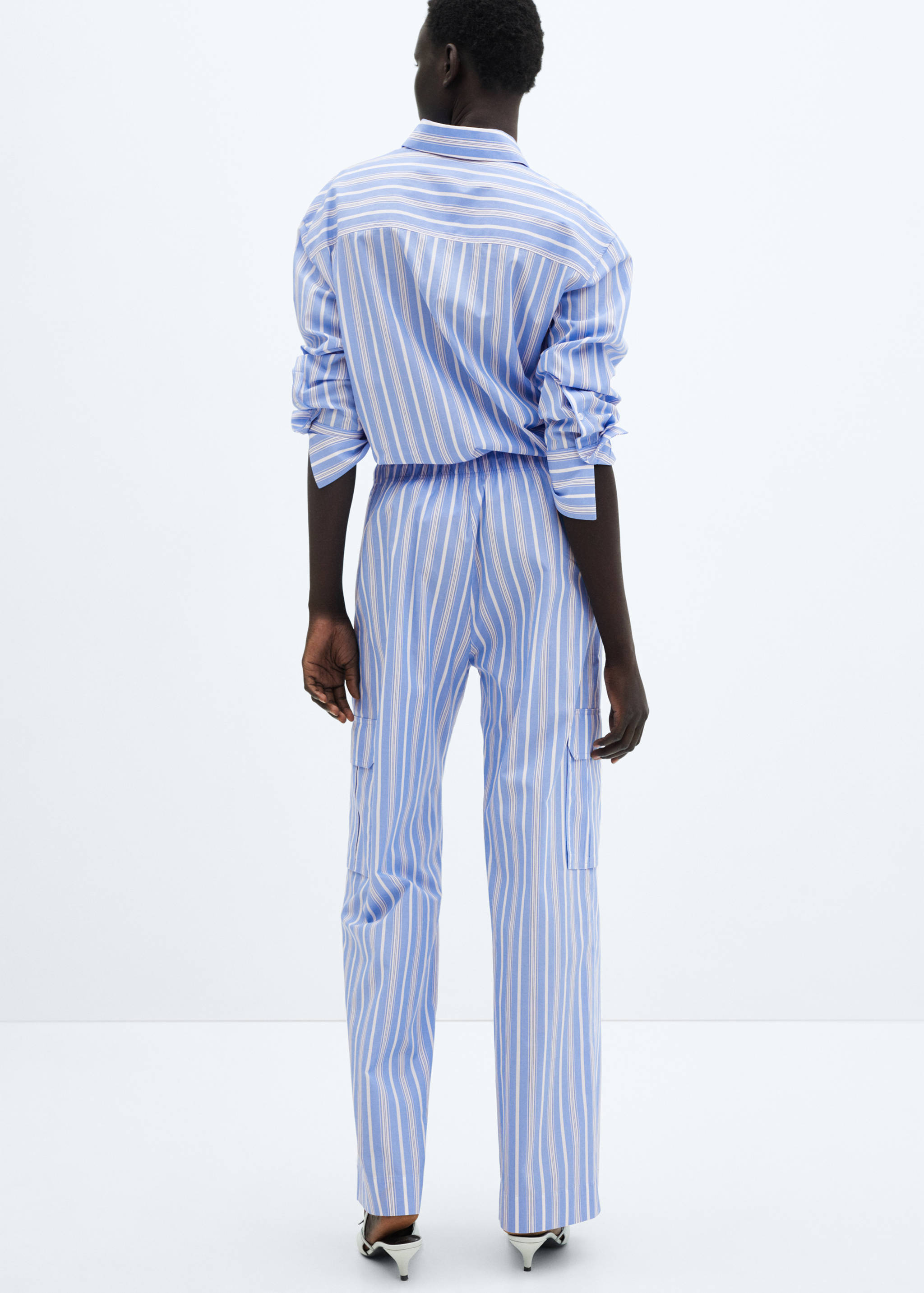 Pantalons cargo cotó ratlles - Revers de l'article