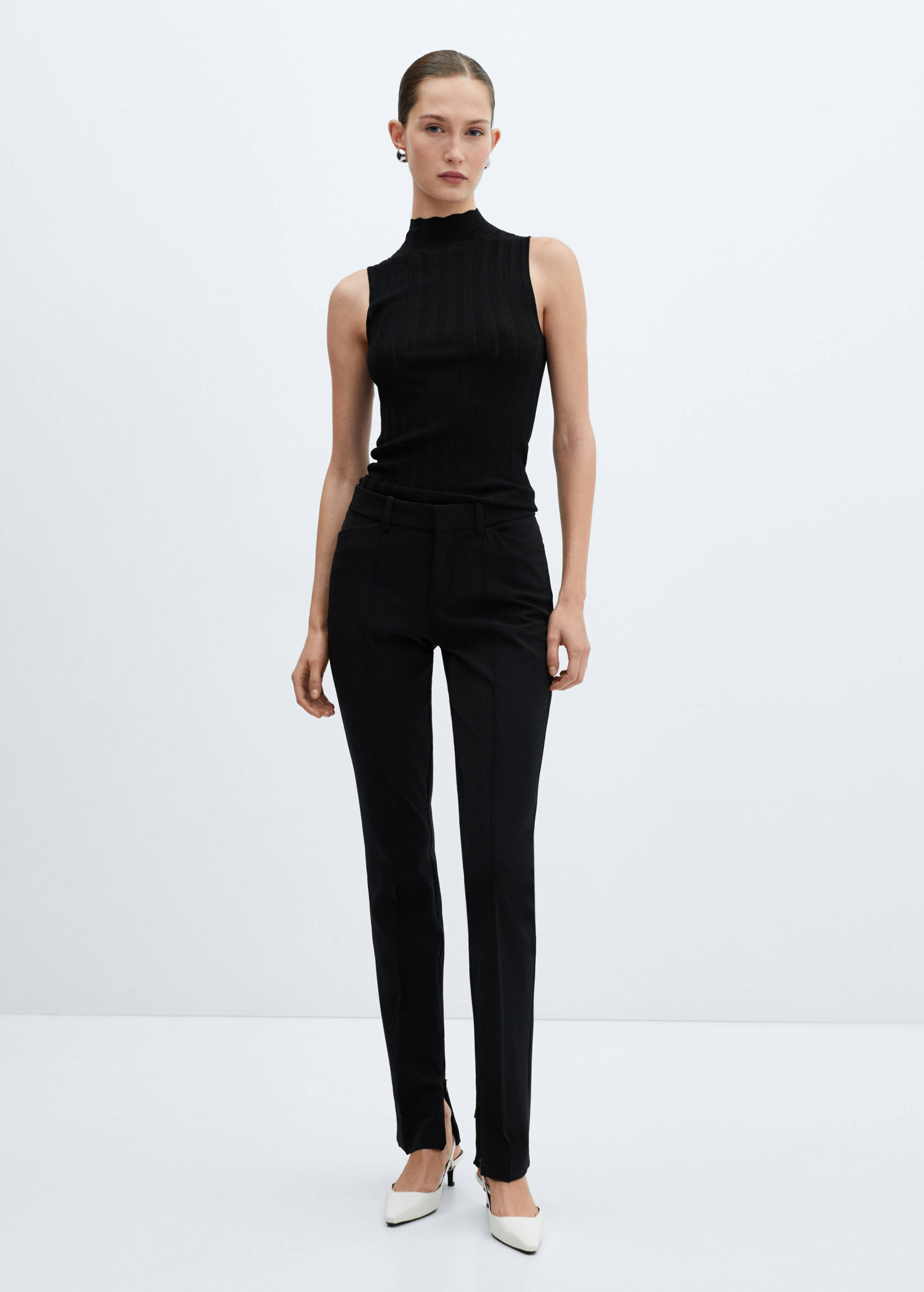 Turtleneck ribbed top - General plane