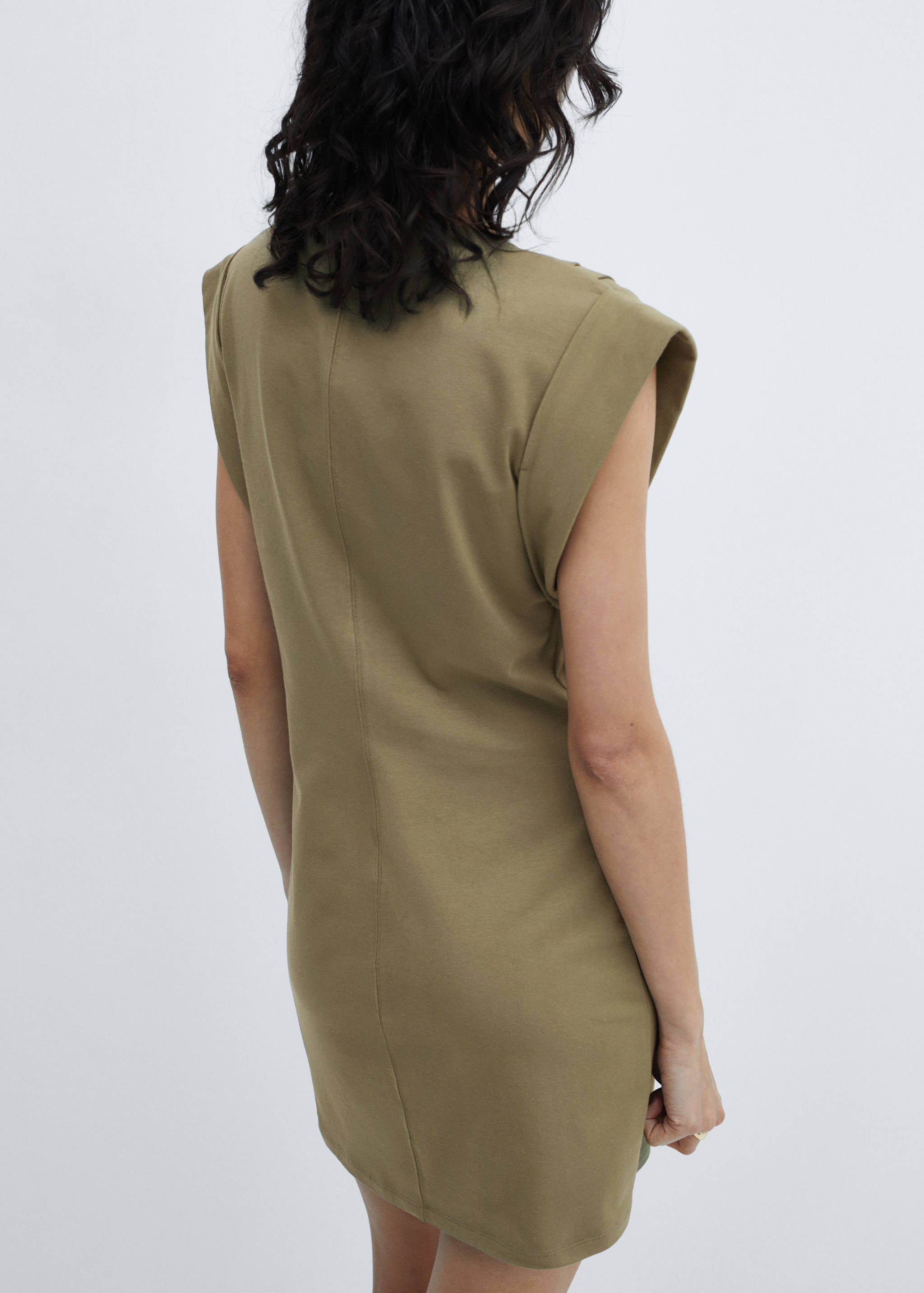 Knitted dress with turn-up sleeves - Reverse of the article