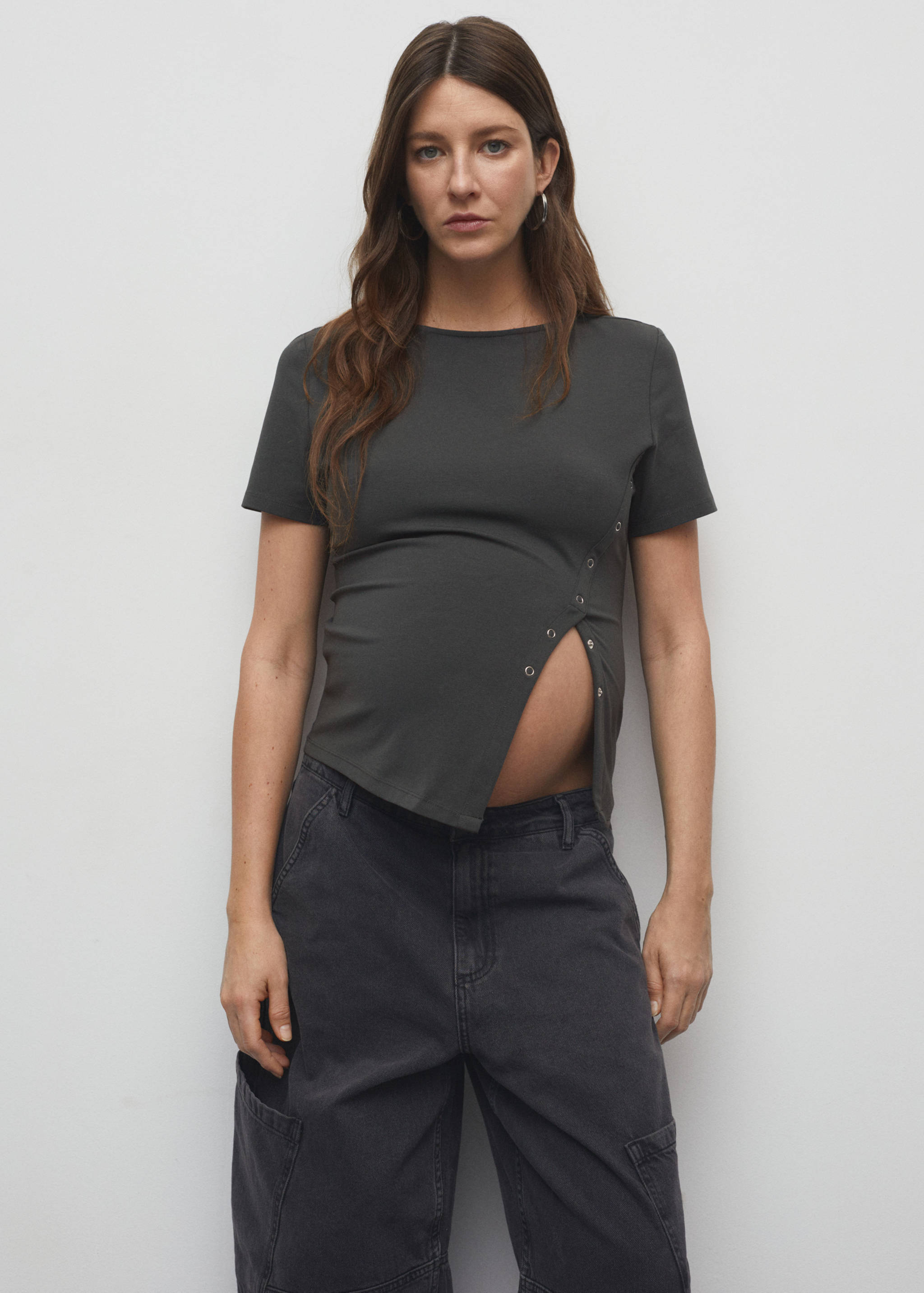 Cotton t-shirt with slit - Medium plane
