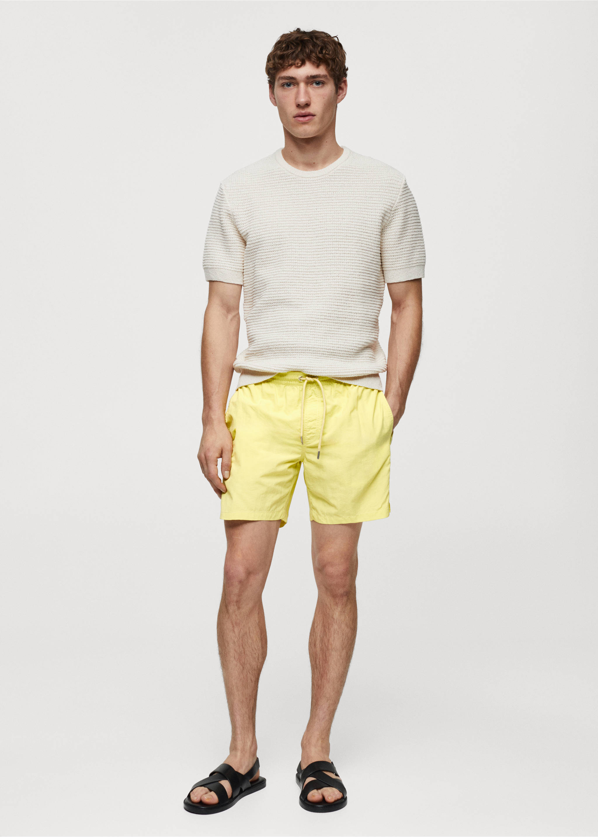 Basic drawstring swimsuit - General plane, Lime. Ref: 67065979-00.