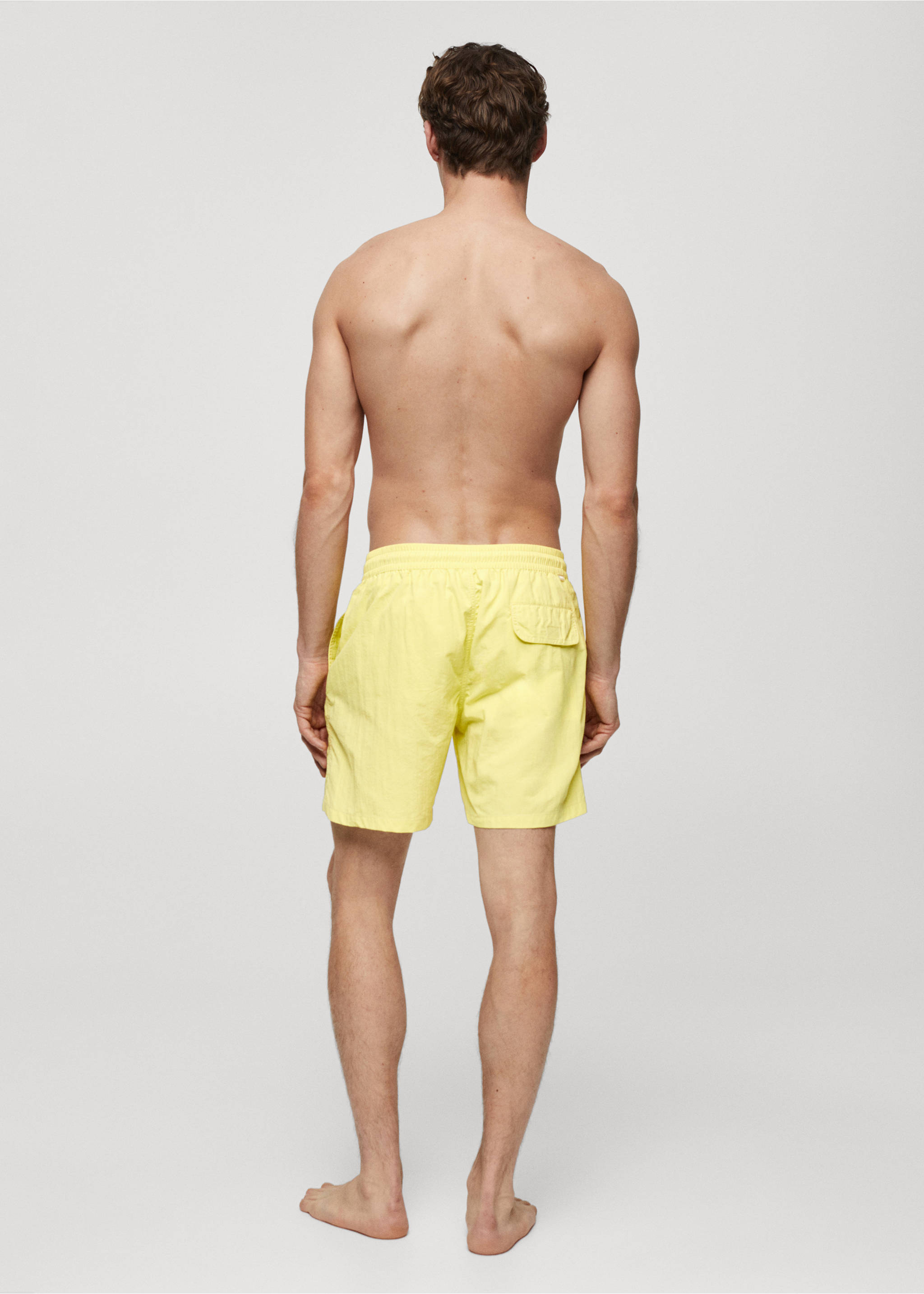Basic drawstring swimsuit - Reverse of the article, Lime. Ref: 67065979-00.