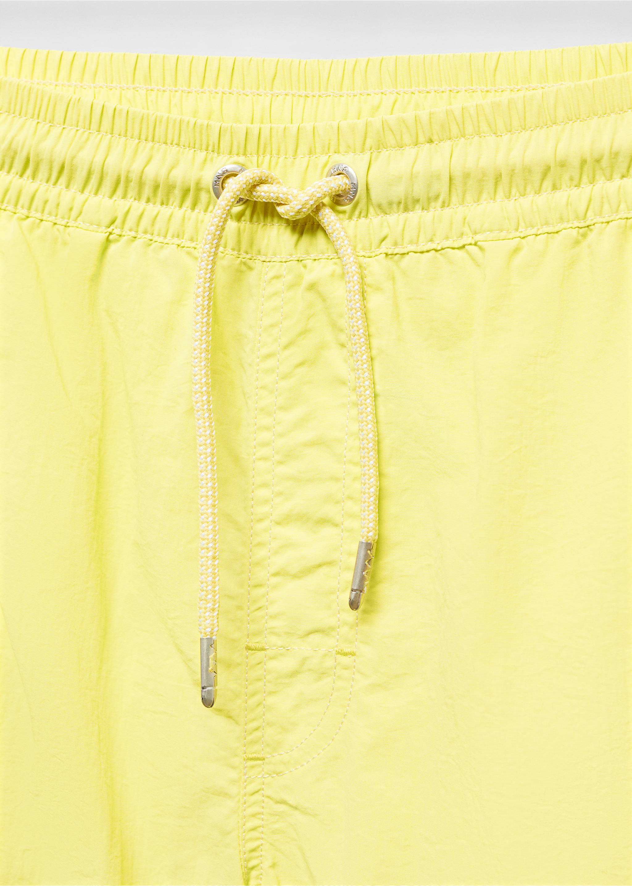 Basic drawstring swimsuit - Details of the article 8, Lime. Ref: 67065979-00.