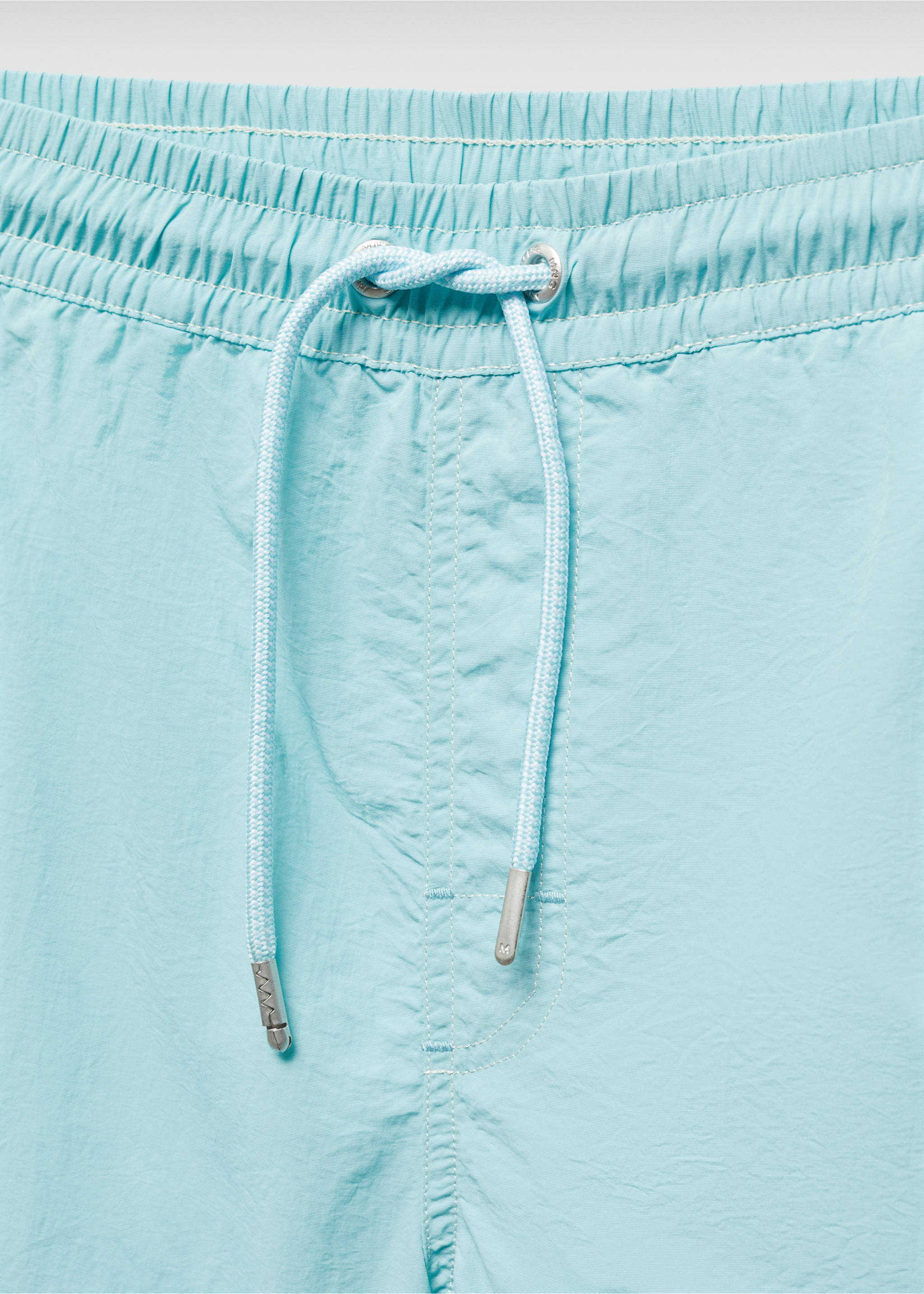 Basic-Badeshorts mit Kordelzug - Detail des Artikels 8, Wassergrün. Ref: 67065979-00.