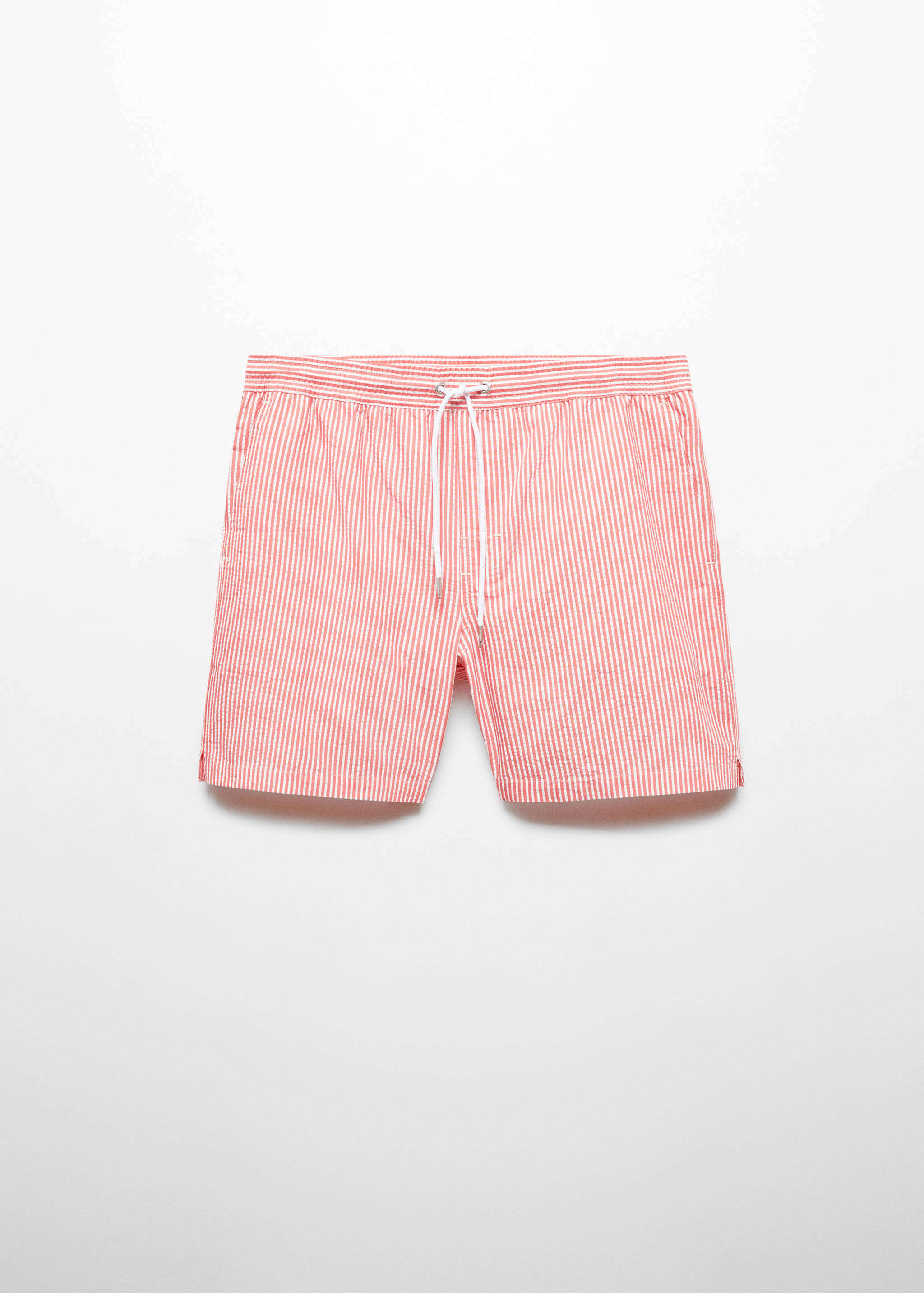 Seersucker striped drawstring swimsuit - Article without model