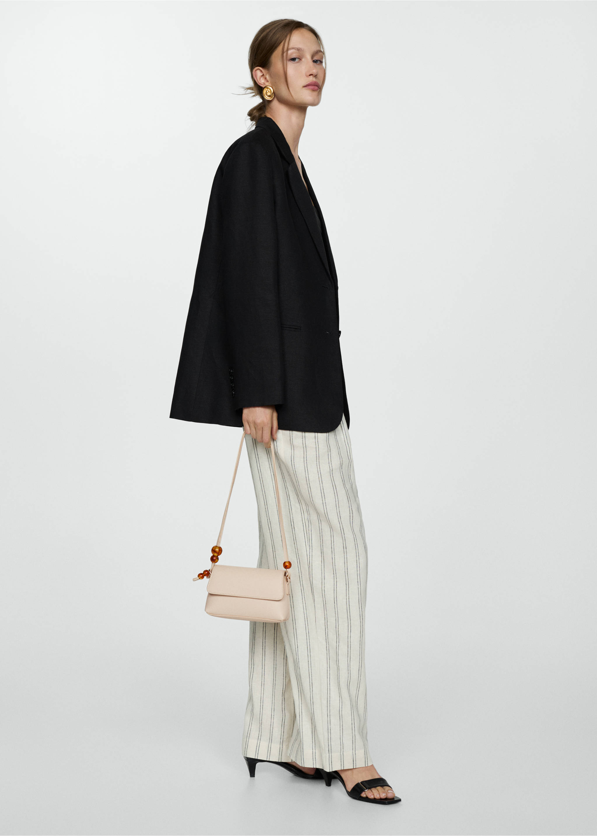 Beaded shoulder bag - General plane, Ecru. Ref: 67065986-00.
