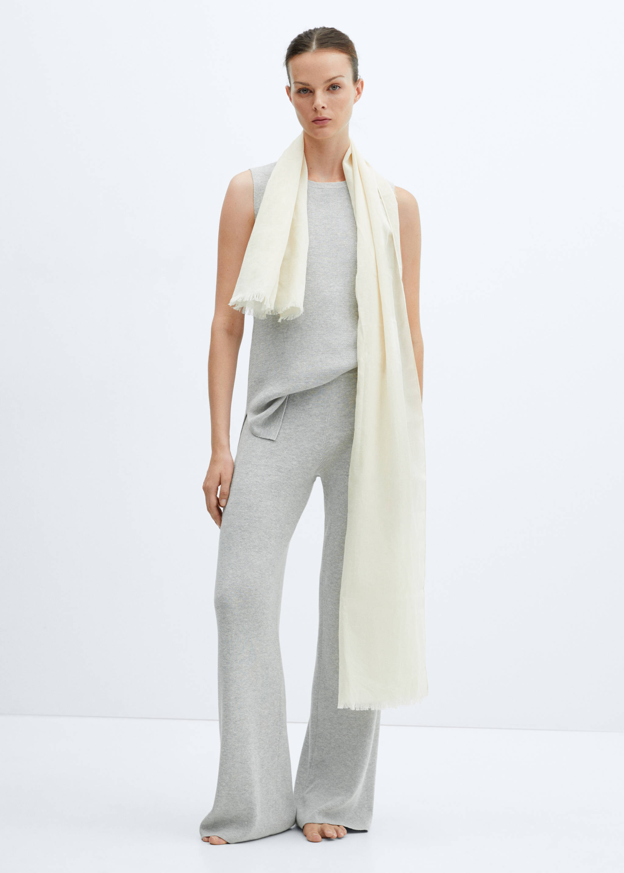 Stricktop aus Baumwolle mit Leinen - Allgemeine Ansicht