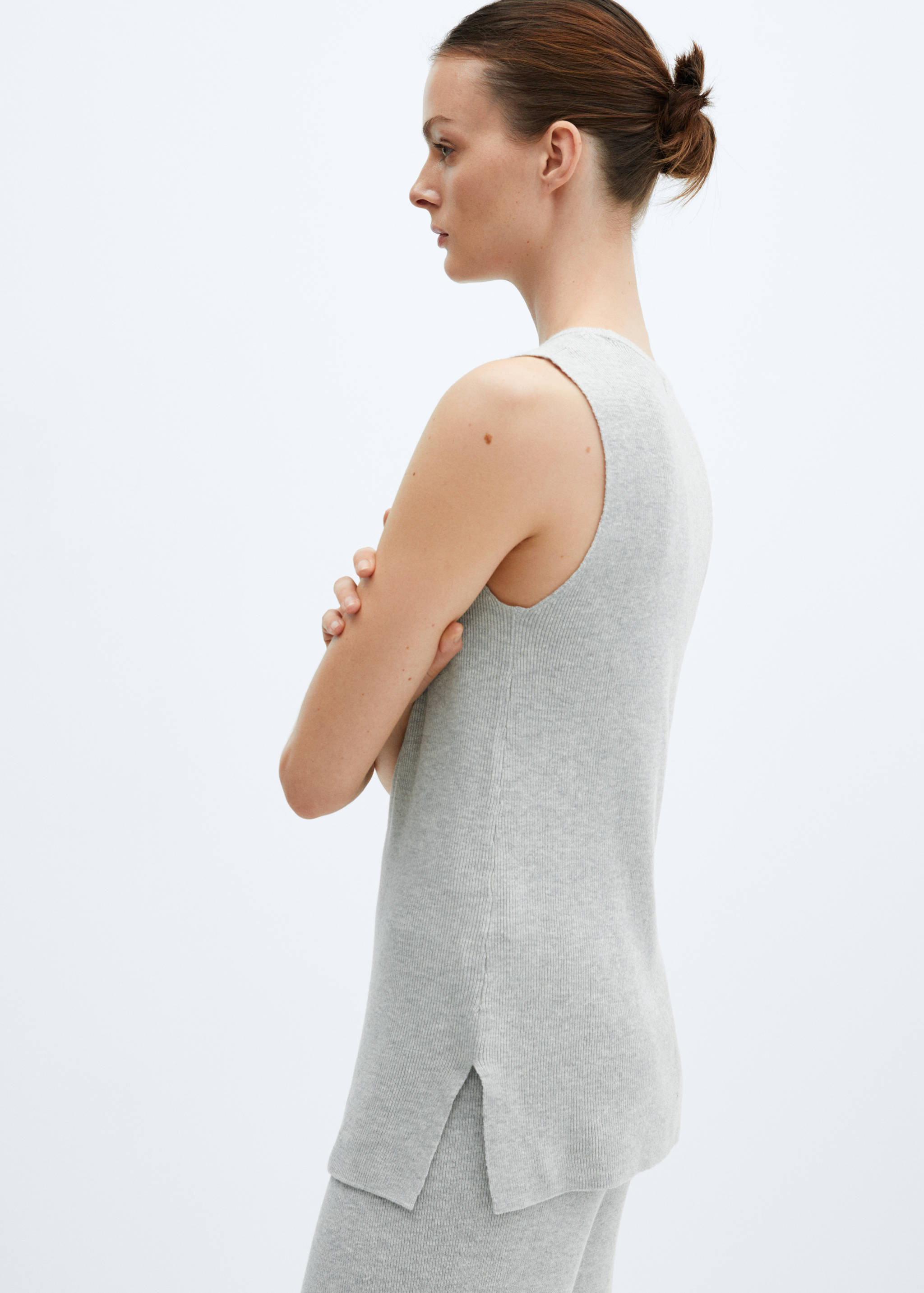 Stricktop aus Baumwolle mit Leinen - Rückseite des Artikels