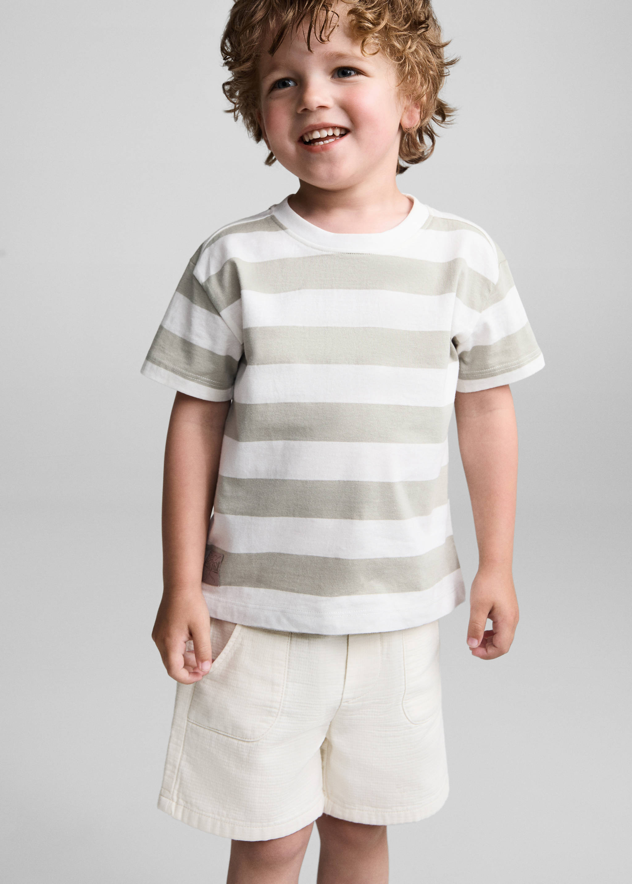 Bermudas algodón cintura elástica - Plano medio