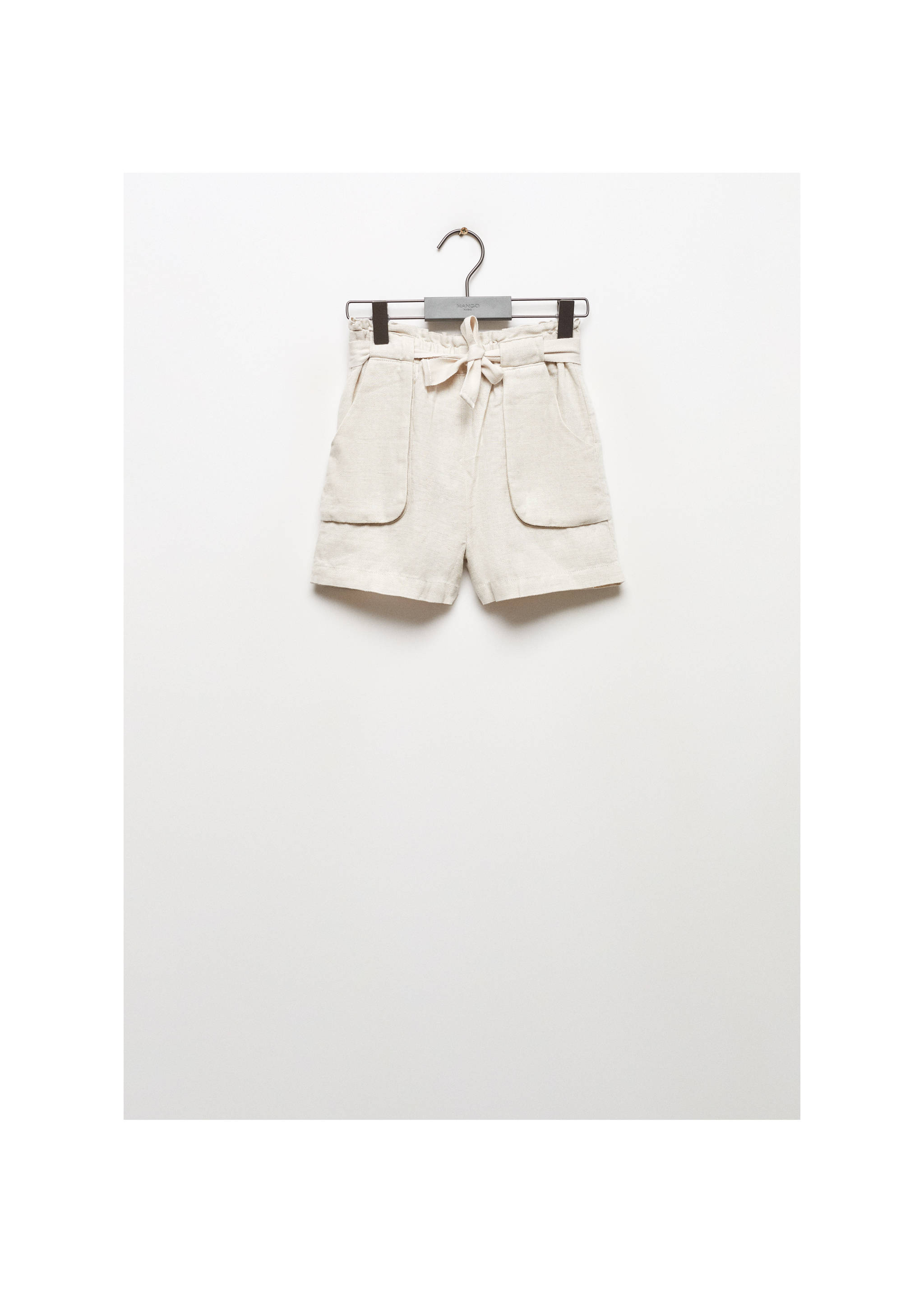 Leinenshorts mit Gürtel - Artikel ohne Model, Hellgrau/Pastellgrau. Ref: 67066008-00.