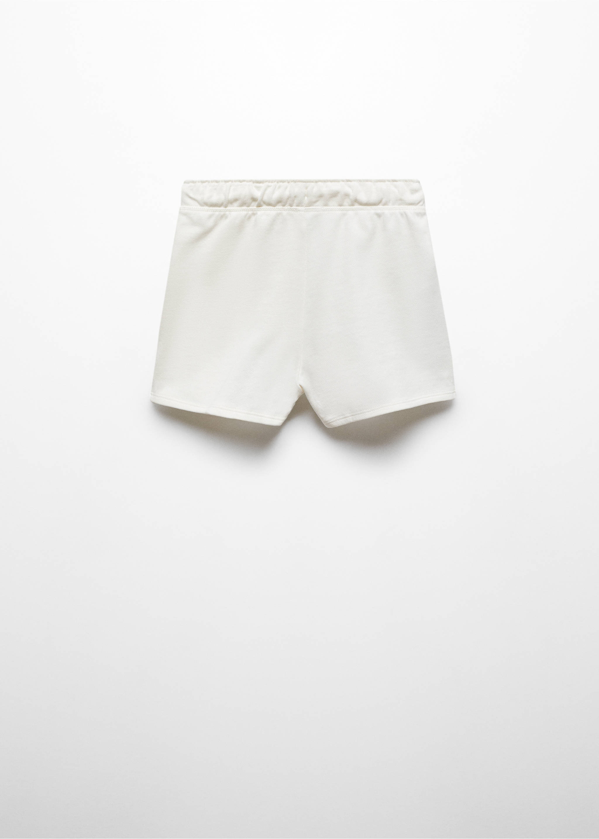 Baumwollshorts mit Gummibund - Rückseite des Artikels, Cremeweiß. Ref: 67066011-00.